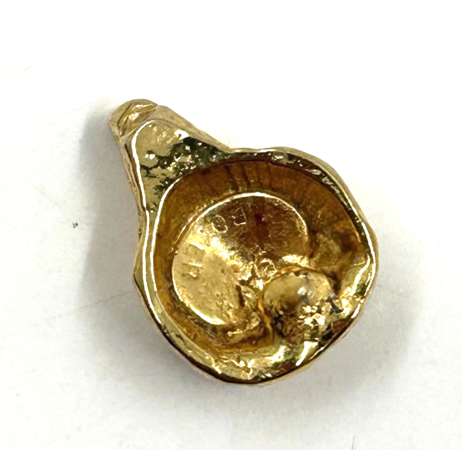 Vintage Signed Gay Boyer Gold Tone Fox Wolf Head Earrings
