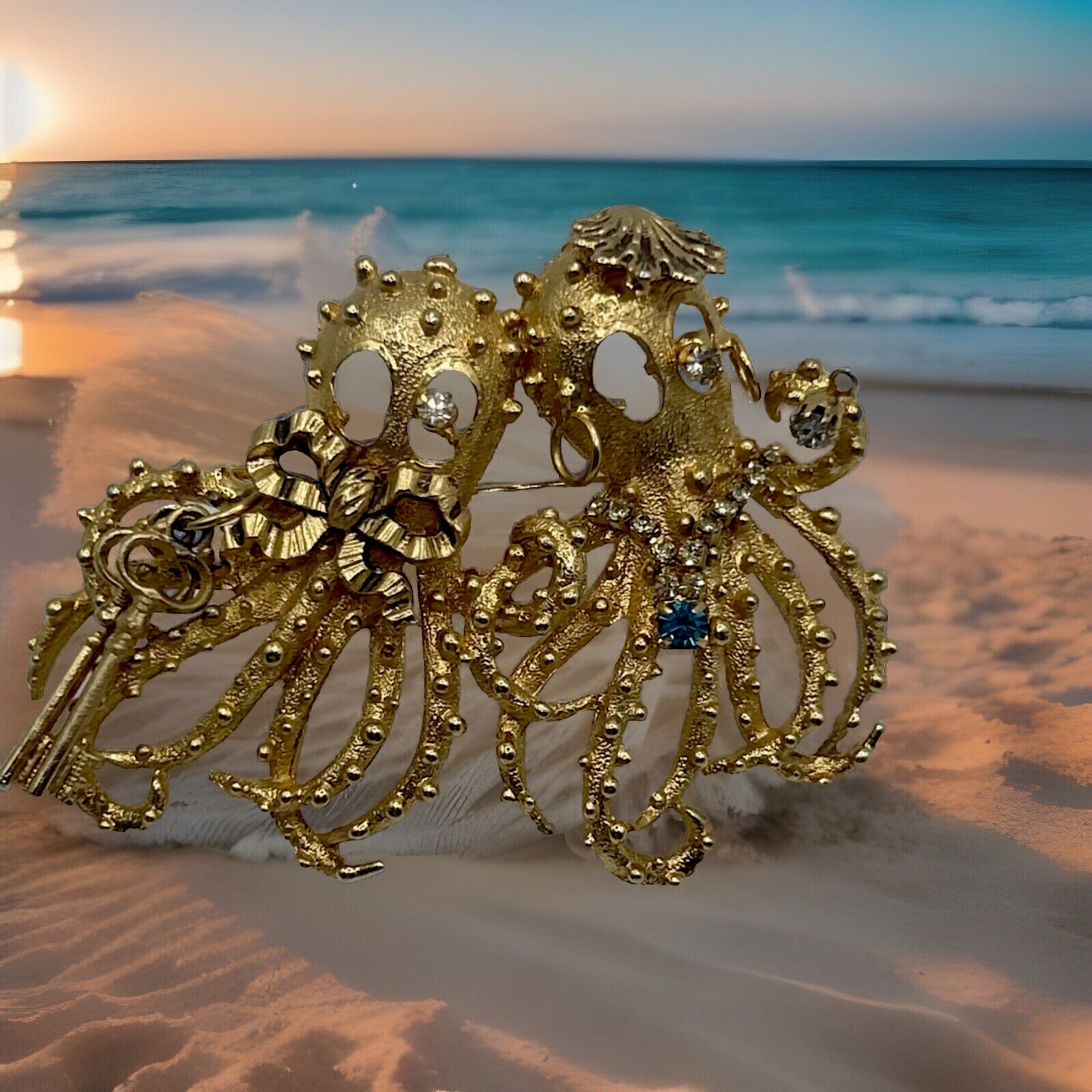 Vintage Kirk’s Folly Octopus Brooch Rare Discontinued Collectible Whimsical