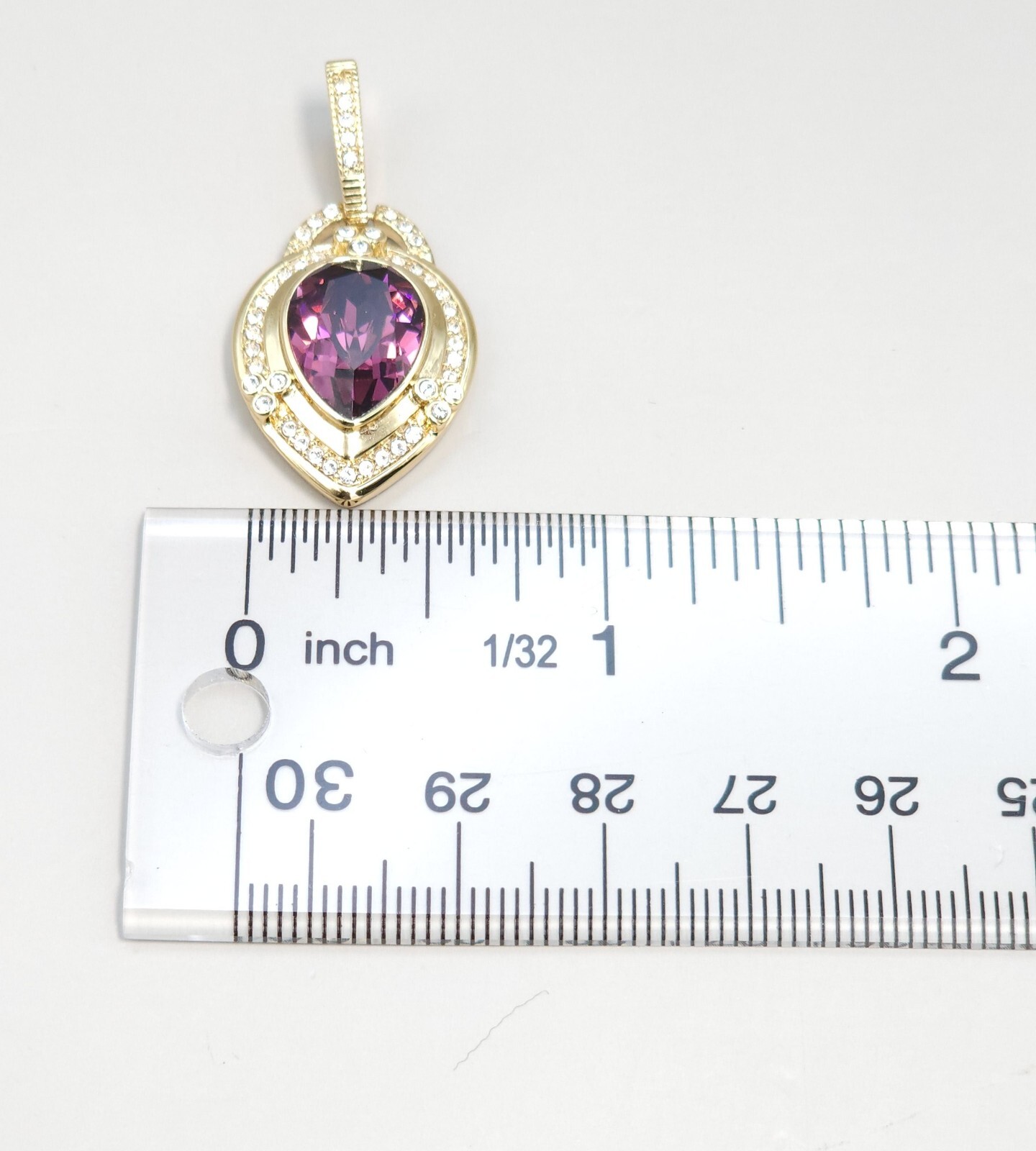 Pendant Lot Of 3 Purple Yellow green white clear rhinestone pendants Gold tone