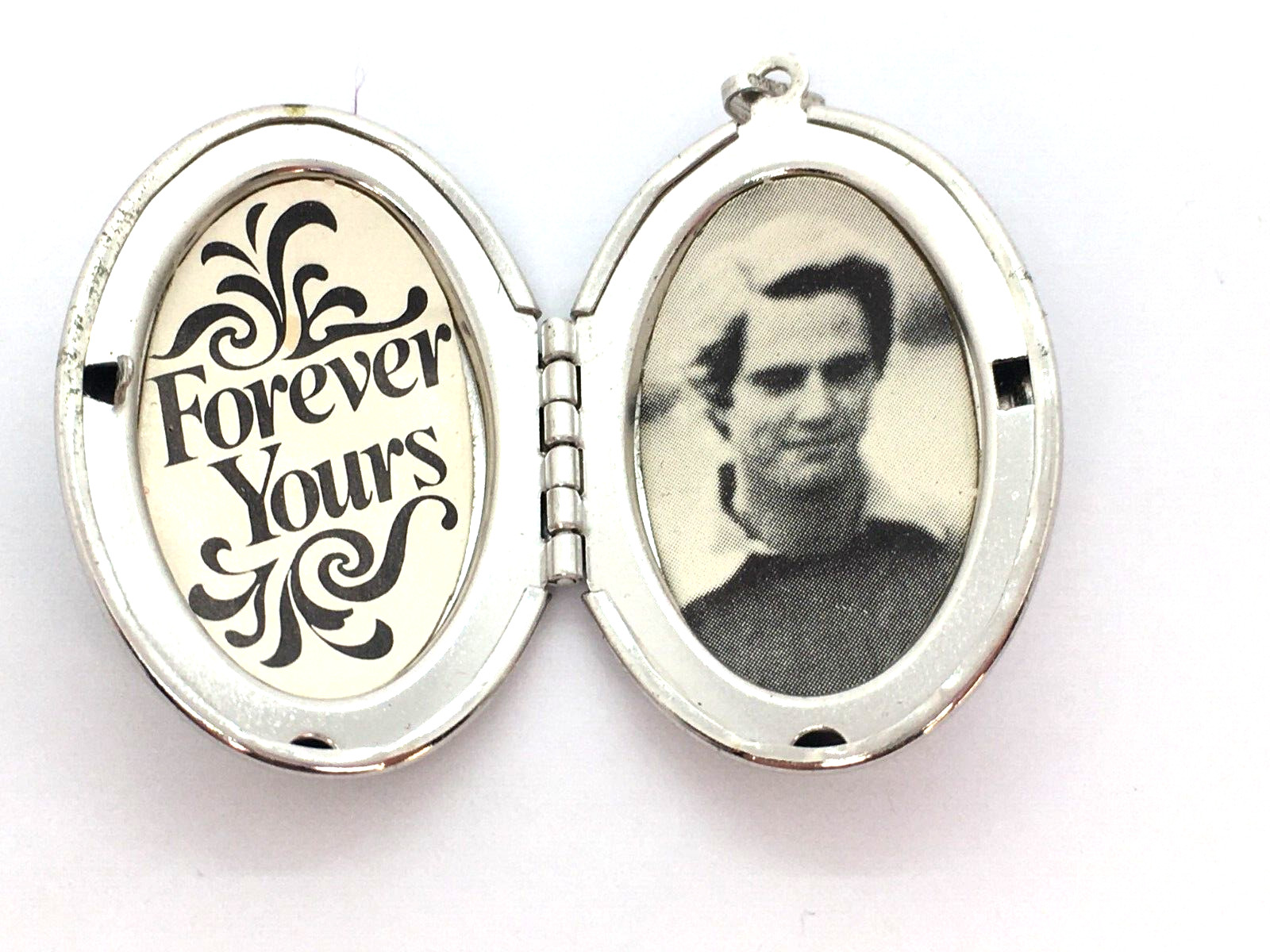 Vintage Etched Flowers Sterling Silver Locket Necklace Pendant almost 2″ Long