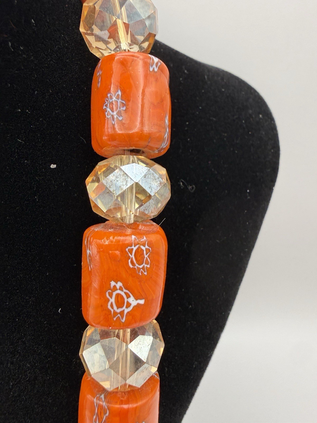 Vintage Chunky Statement Necklace Earrings Set Beads