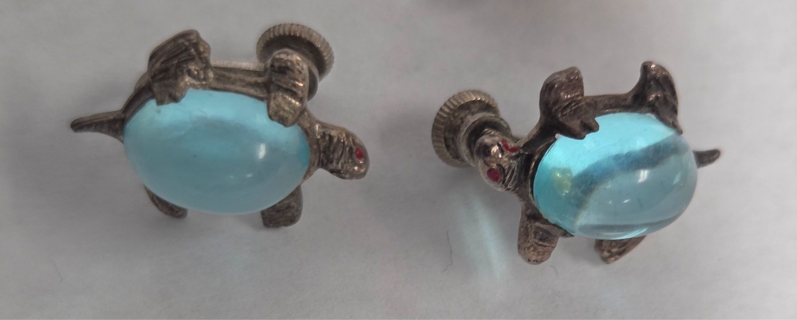 Vintage Blue Costume Jewelry Lot Earrings Brooch Pin Glove Holder Cloak Clasp