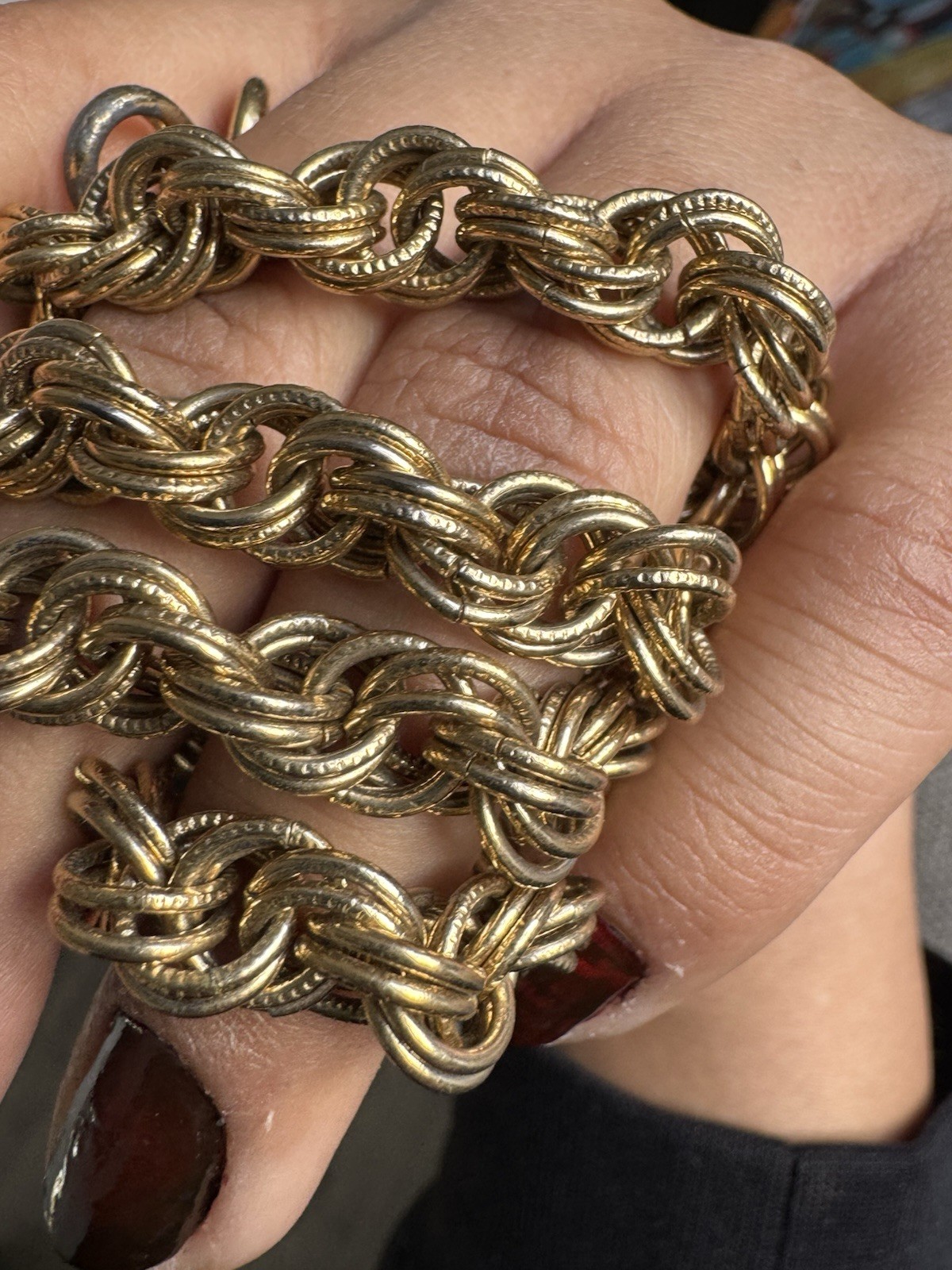 Vintage SOLD AS IS GIVENCHY gold TONE Twisted Chain 18 3/4” Necklace