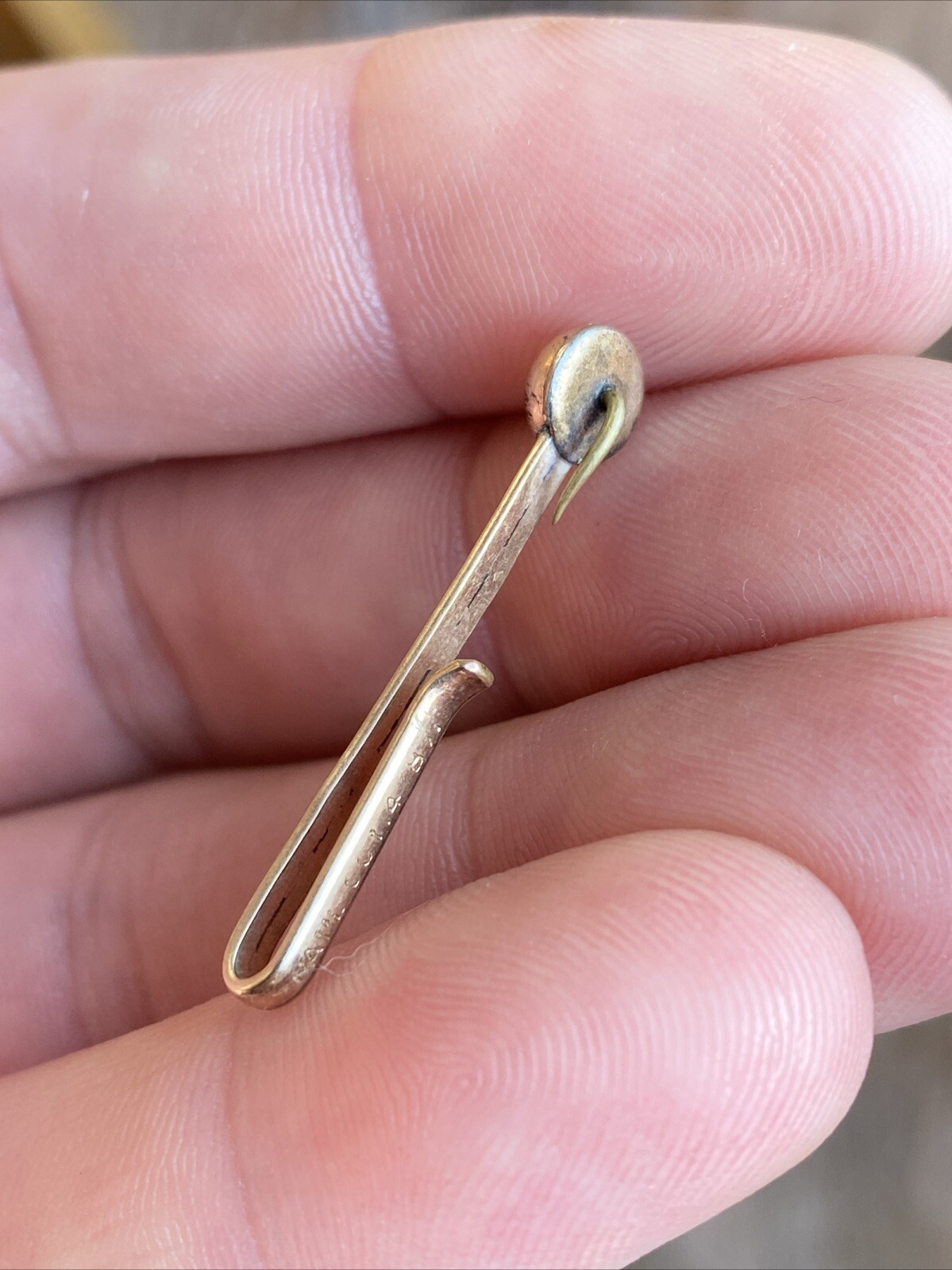 Antique Gold Plate pat’d oct 4th 1887 Bar Clip Hook Slide Clasp Pocket Shirt Tie