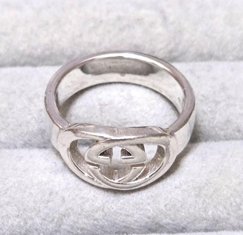 GUCCI Interlocking G SV925 Ring, Size 12 (approx.), 43777
