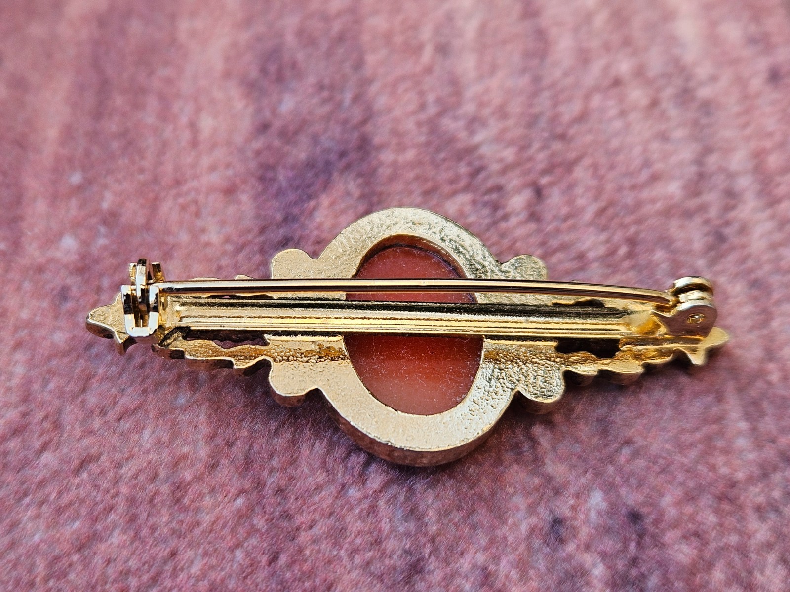 Vintage Art Deco Cameo Brooch Portrait Pin