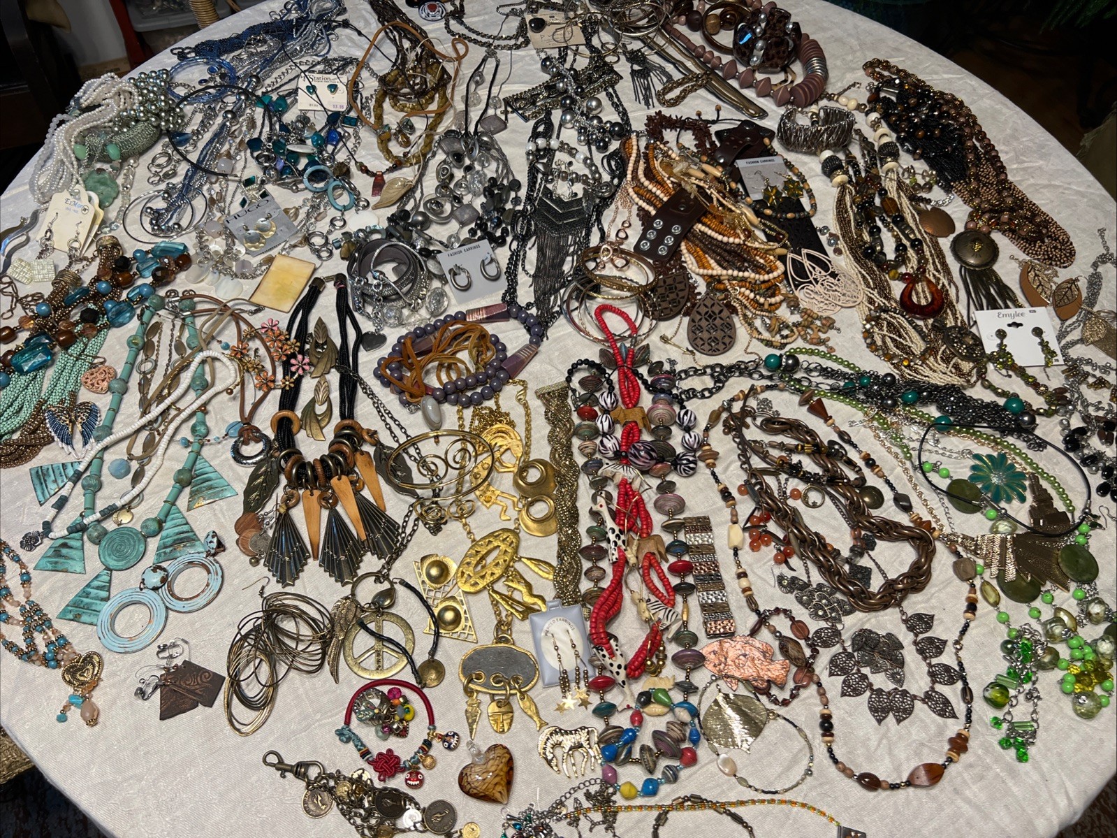 180pc VTG To Now Boho Artisan Eclectic Jewelry Lot Festival Maximalist Global