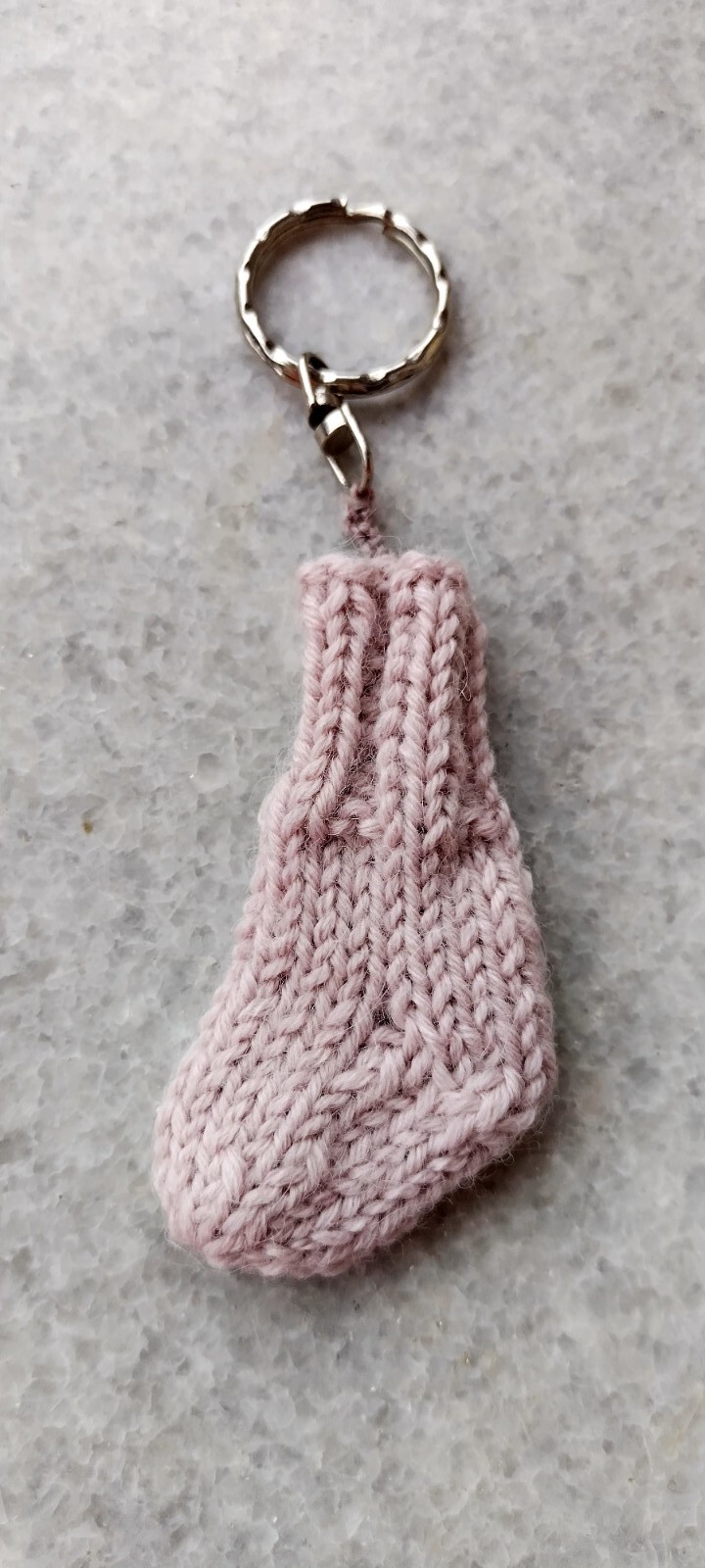Funny keychain like small sock, handmade, new wool 100%