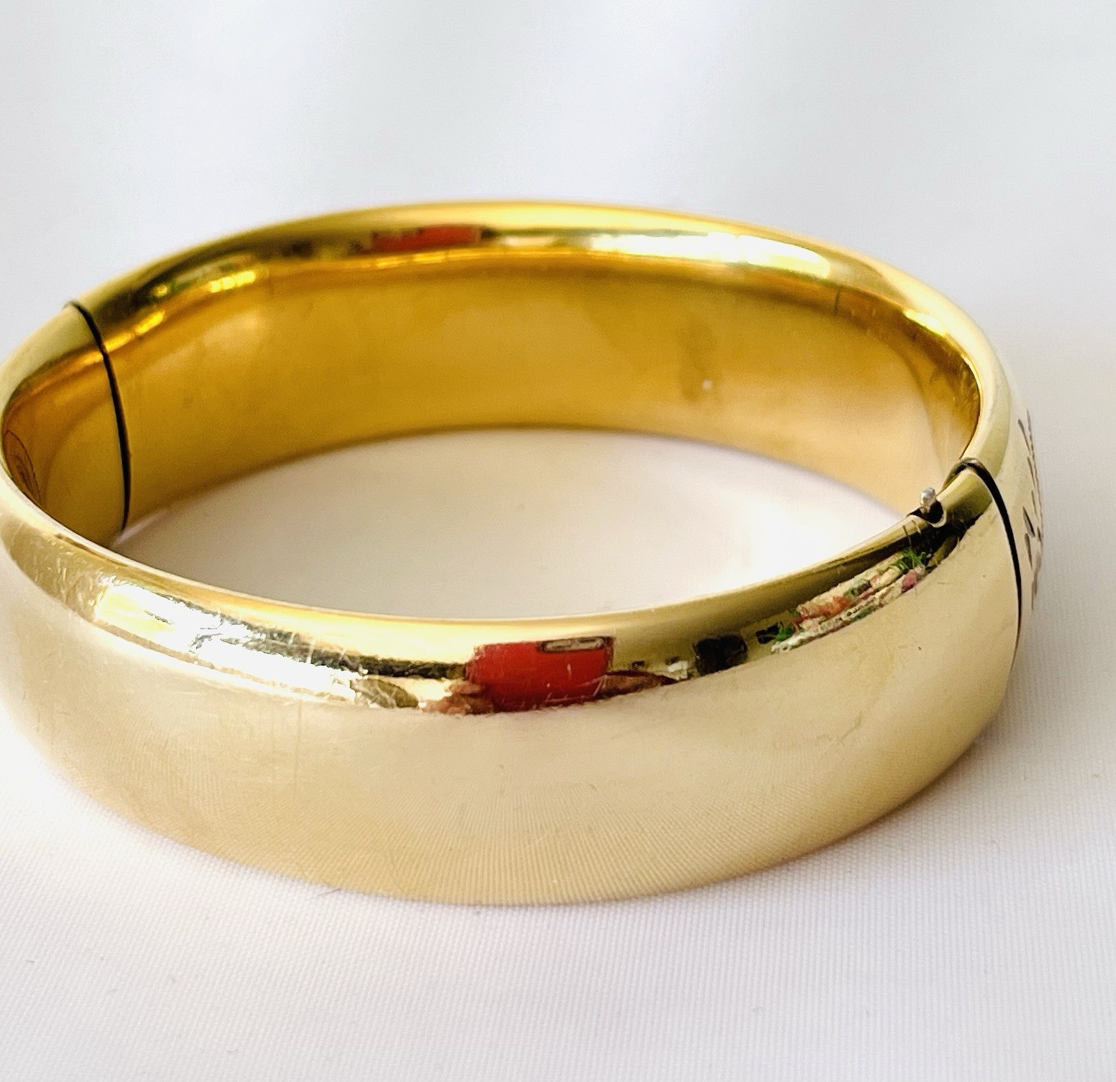 Vintage Gold Filled Etched Hinged Bangle Bracelet Victorian 1/20 12 K Gold