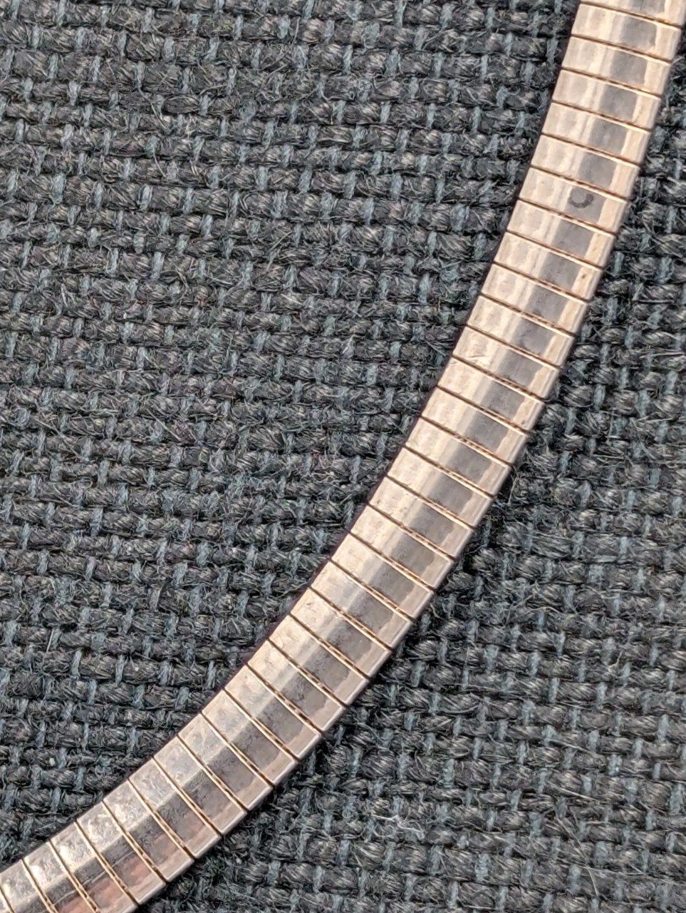 By M Vtg Sterling Silver 6mm Flat Omega Italian Chain 925 17.5″ Necklace – 26.4g