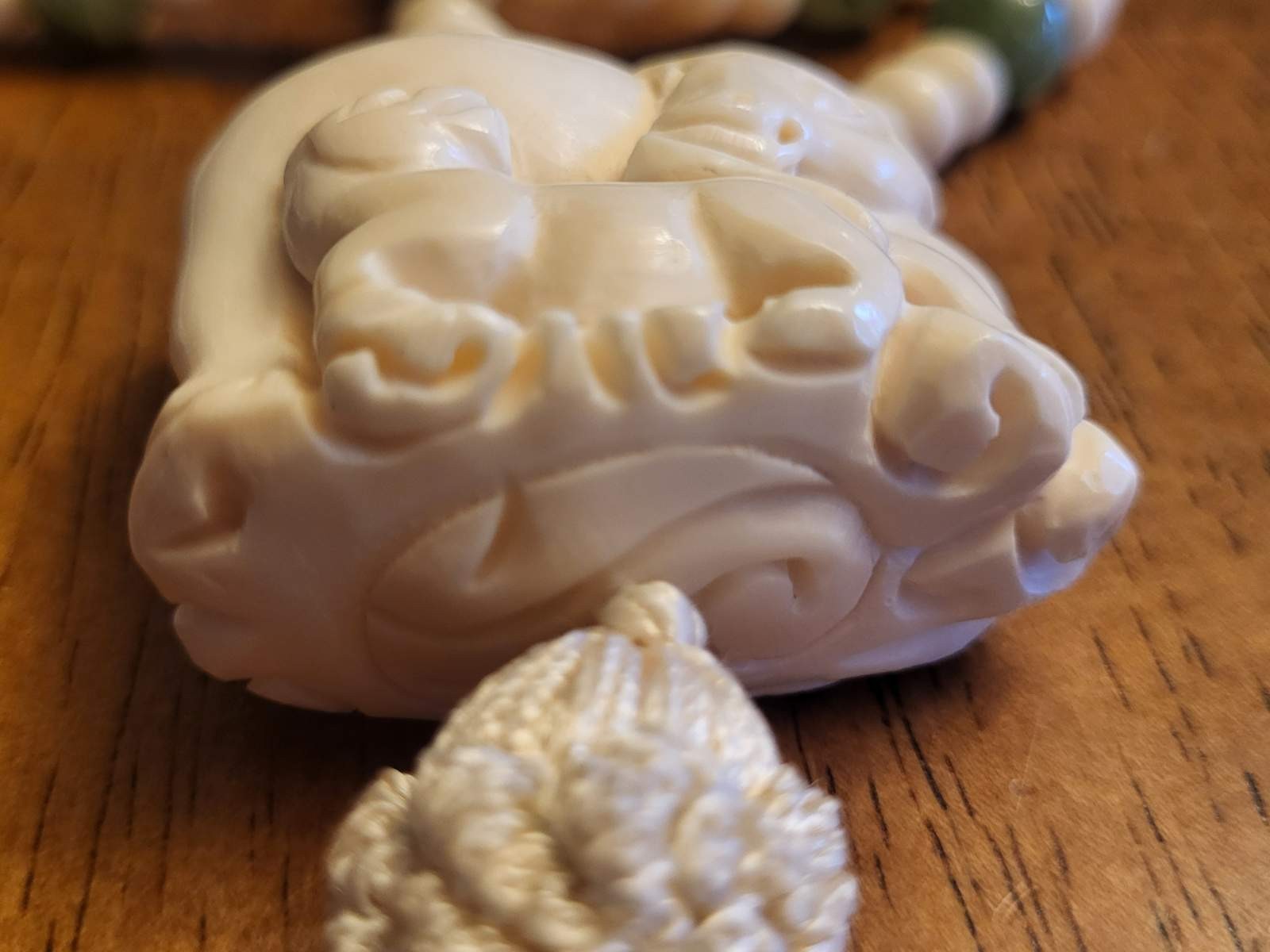 Vintage Ox & Calf Celluloid Netsuke Bead Tassel Necklace 22 Inches 5.5 Inch Drop