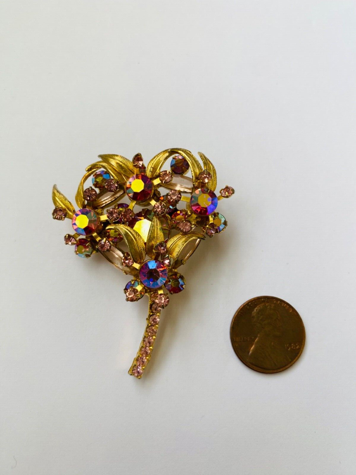 Vintage Juliana D&E Brooch Reference Book Piece 1964 60s MCM Pink Floral Spray