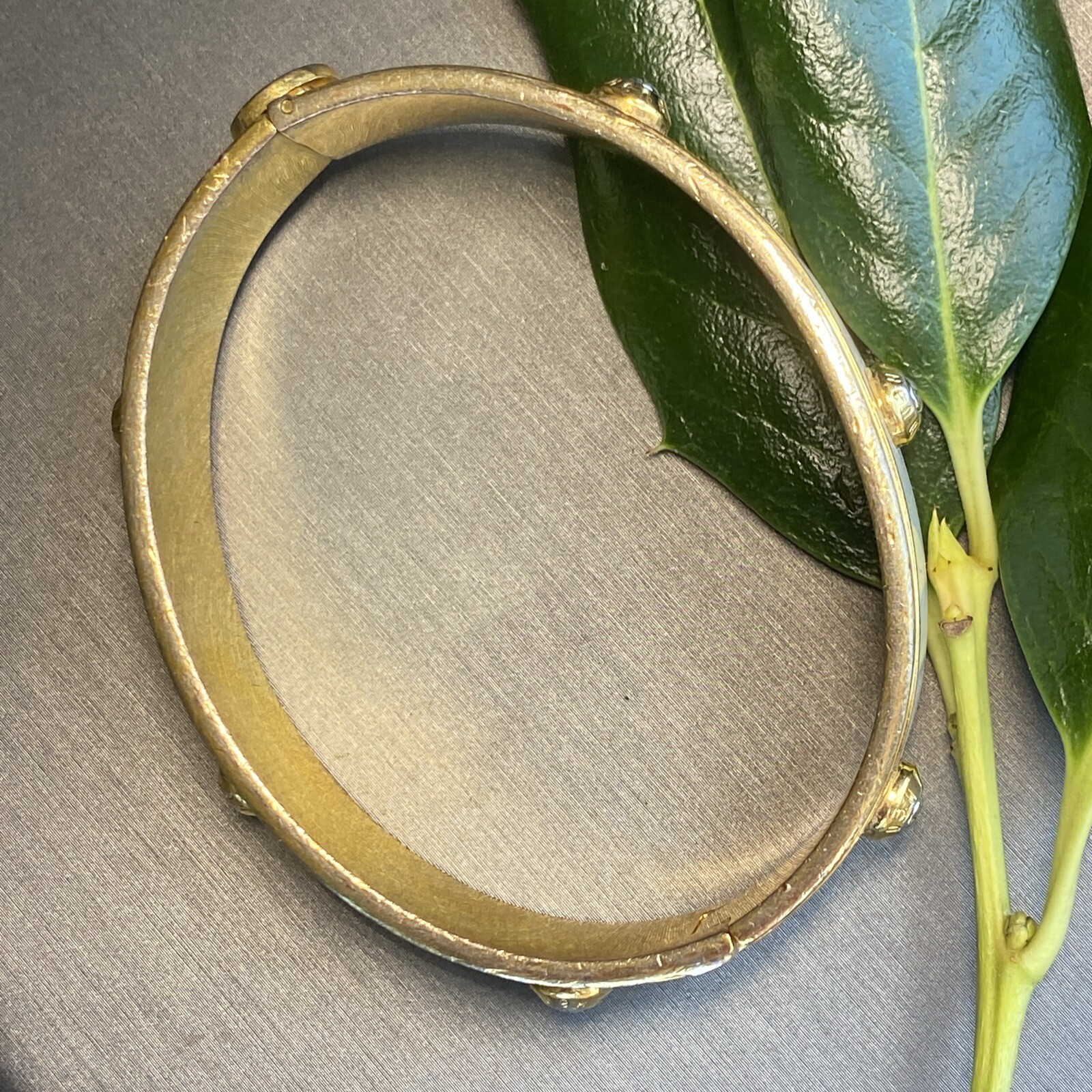 Vintage Henri Bendel Bangle Bracelet Estate Jewelry Pre-Owned Enamel Screw Logo