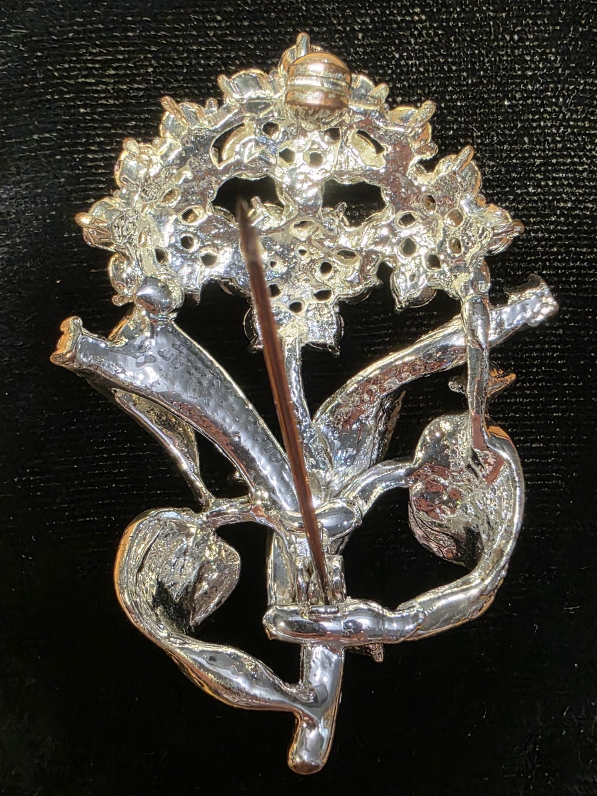 Vintage Amethyst & Lavender Floral Brooch 2.25* Prong-set