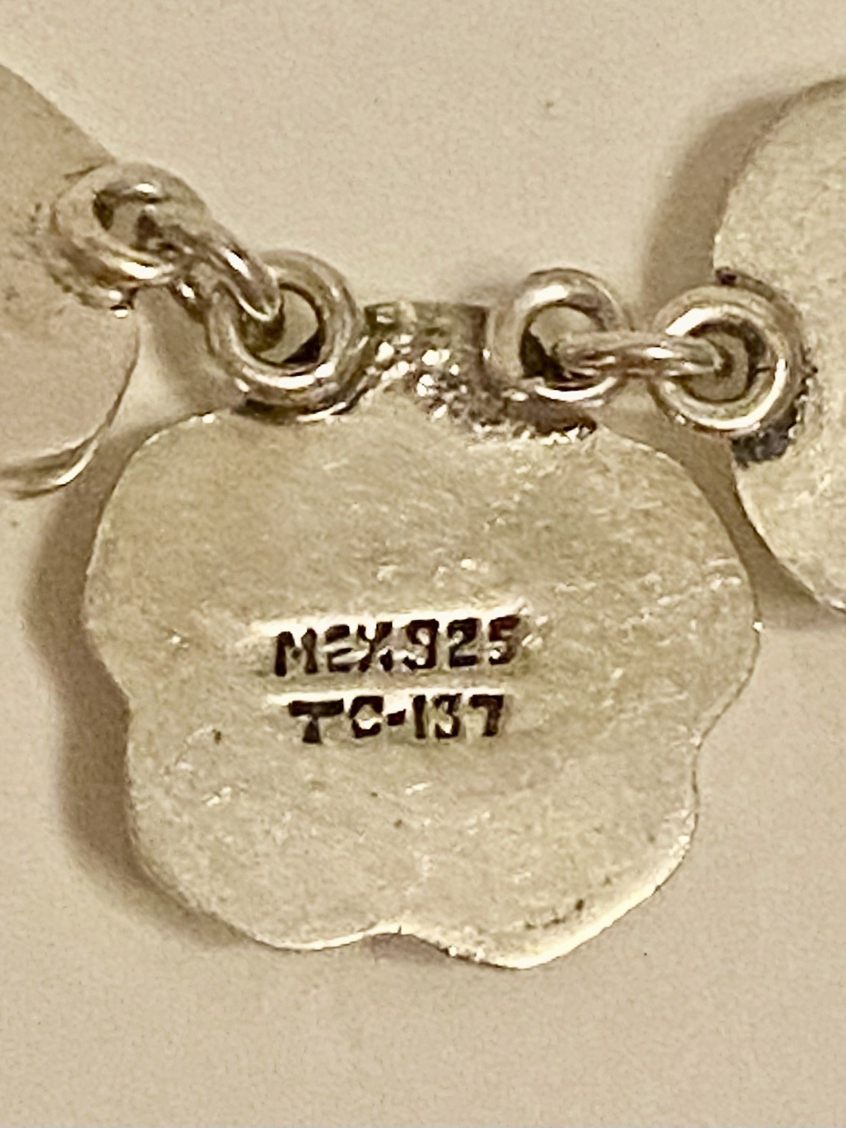 MEX925 TC-137 Sterling Silver Flower Necklace 65g Approximately 20” L