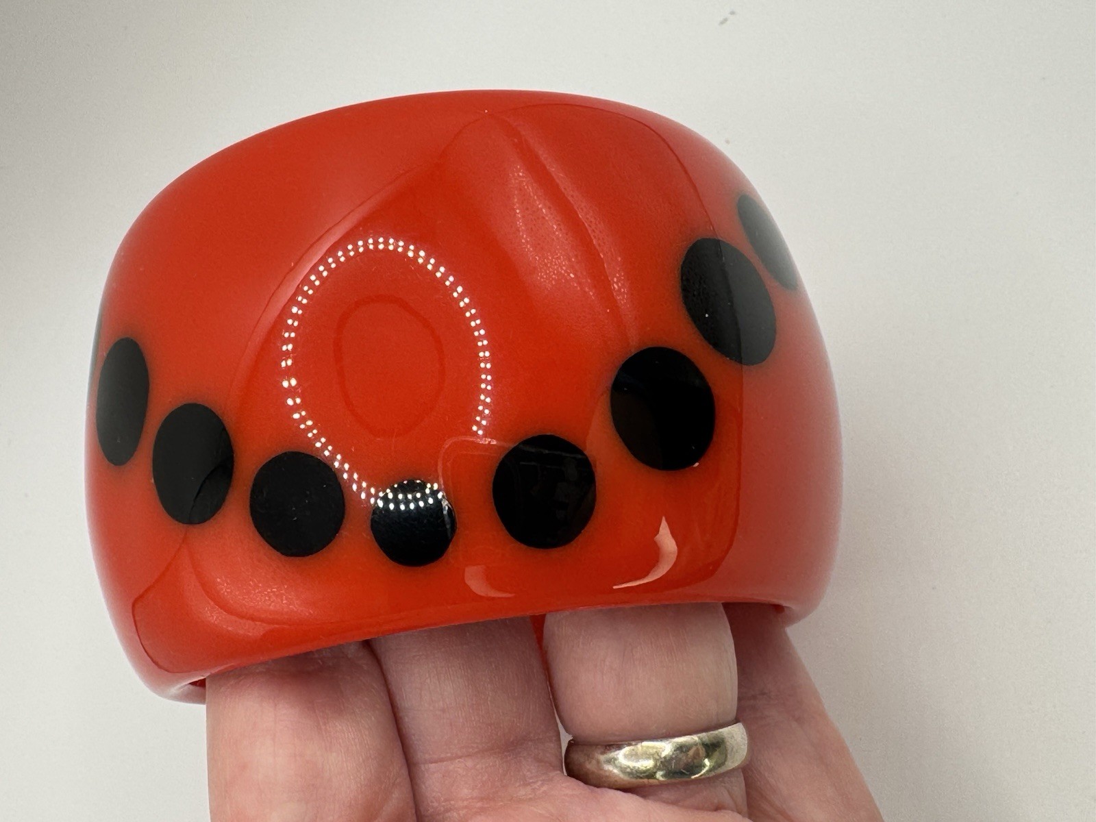 Rara Avis by Iris Apfel Red Plastic Style Dotted Bangle