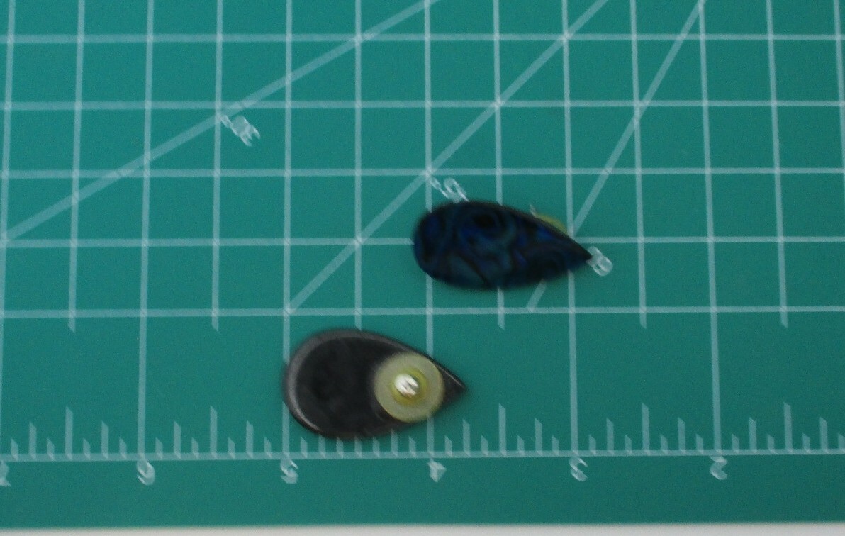 Vintage Abalone Shell Acrylic Post Earrings Blue Green Swirls Lovely 41-15