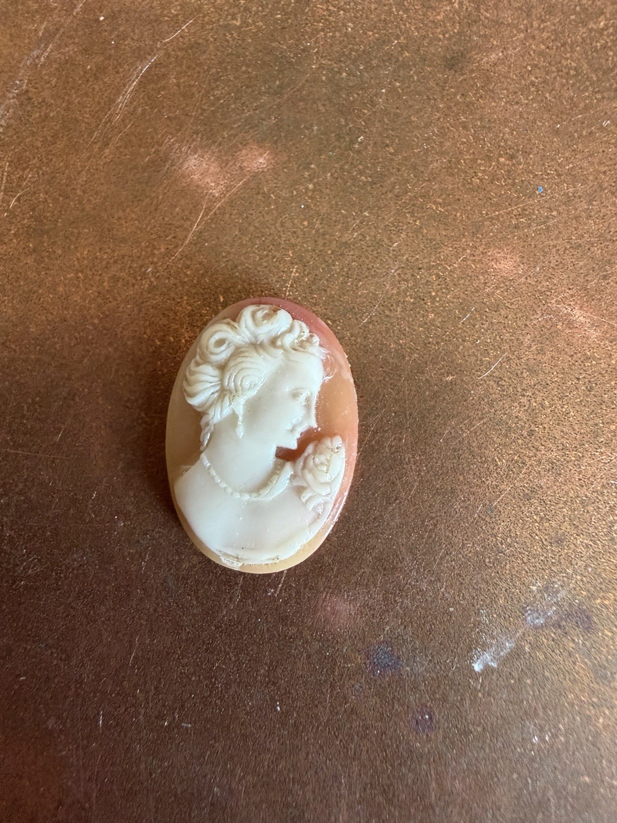 Hand-Carved Right Facing Shell Cameo, No Bezel/Shell Only, 1” Tall