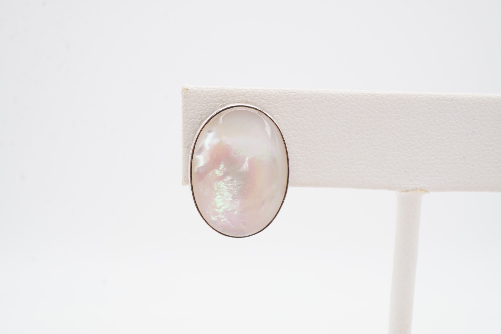 Vintage Sterling Silver 925 Mother Of Pearl Earrings ATI Mexico
