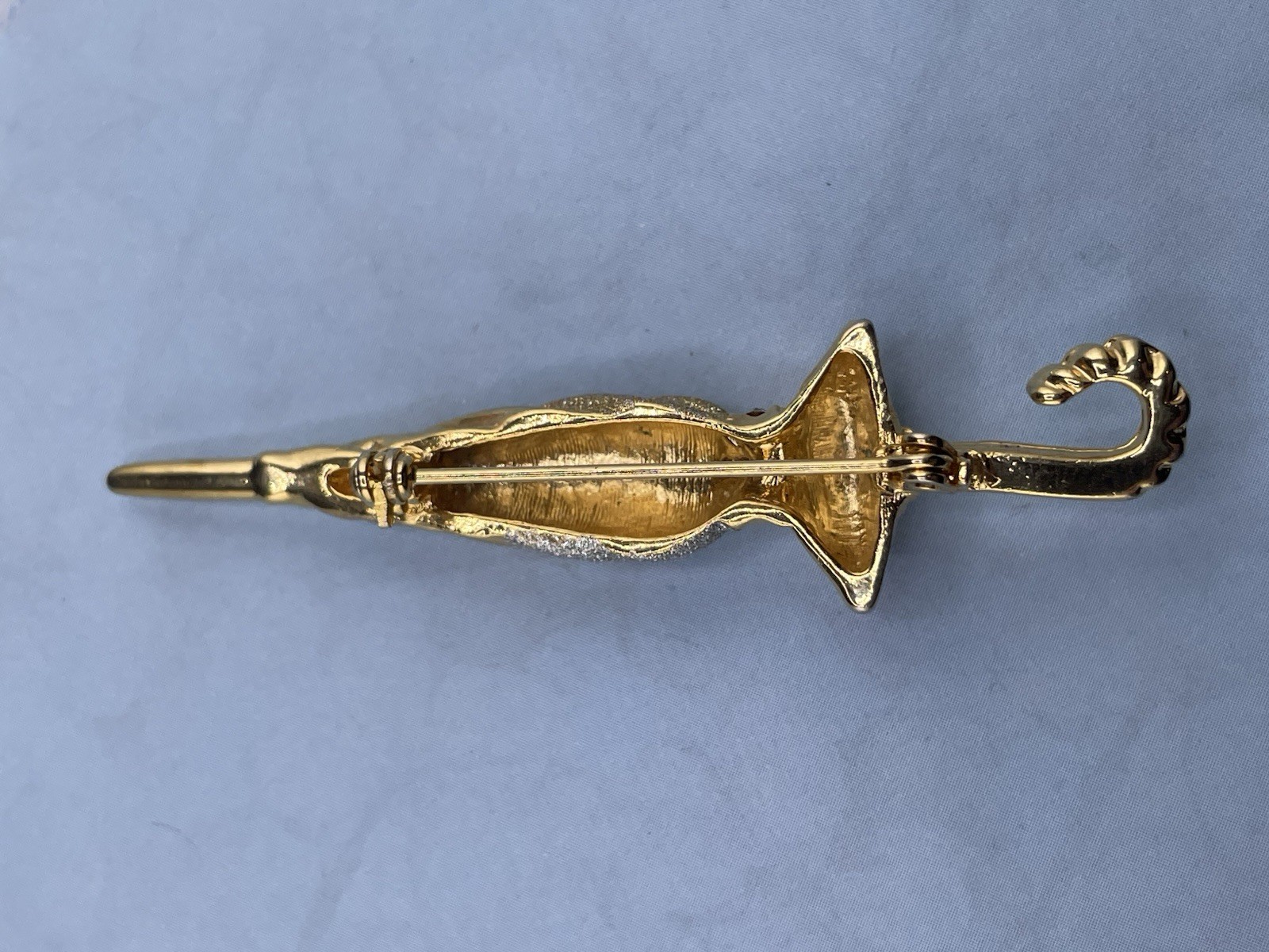 Vintage Whimsical Feminine Umbrella Brooch Pin