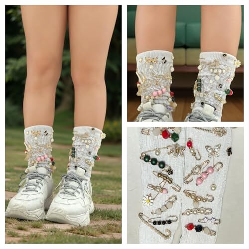 Charms for Socks 140pcs Brooches and Pins for Women Brooch Pins Button Pins