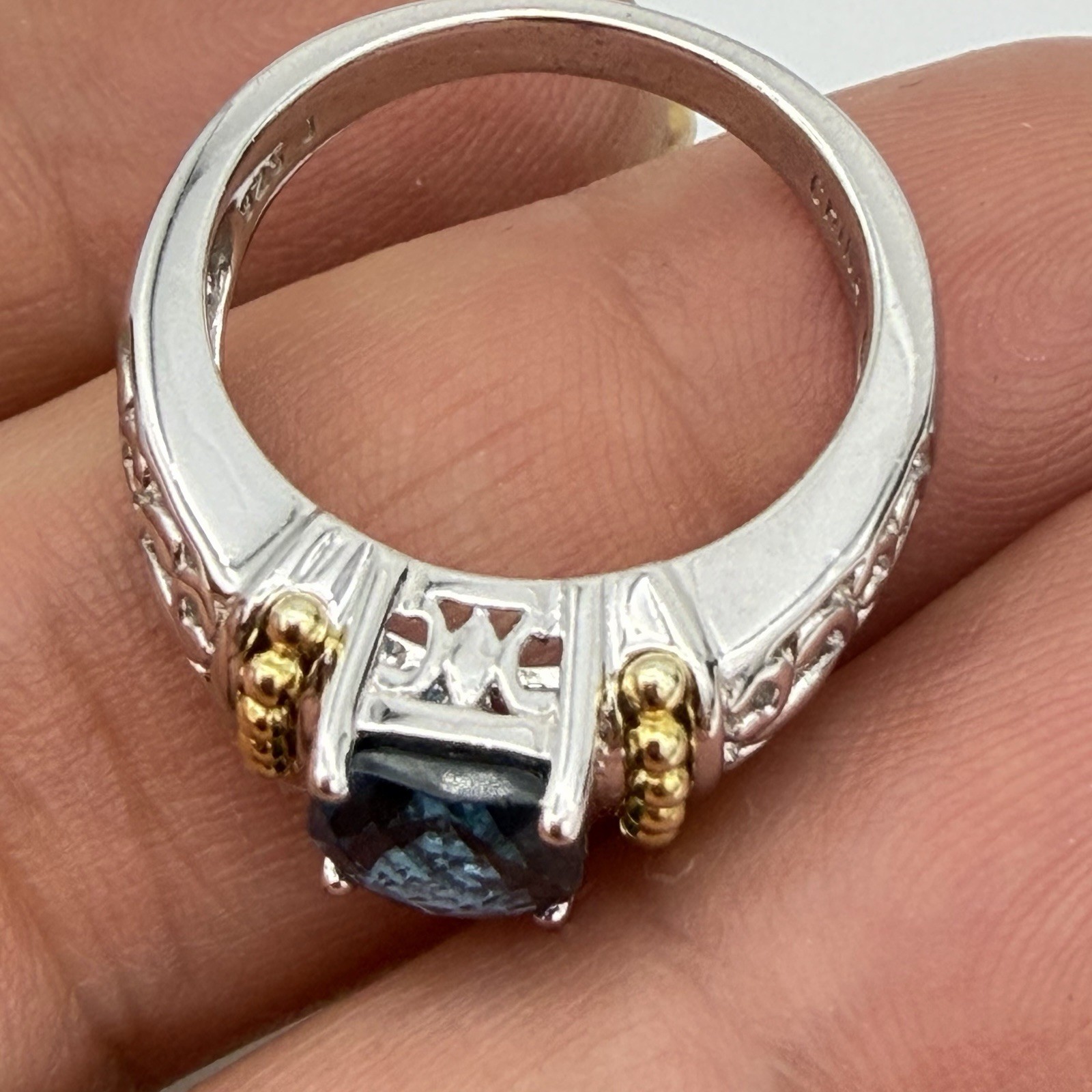 Vtg J Sterling Silver London Blue Topaz Ring 5.2 Gr Sz 7 QVC HSN Jewelry Estate