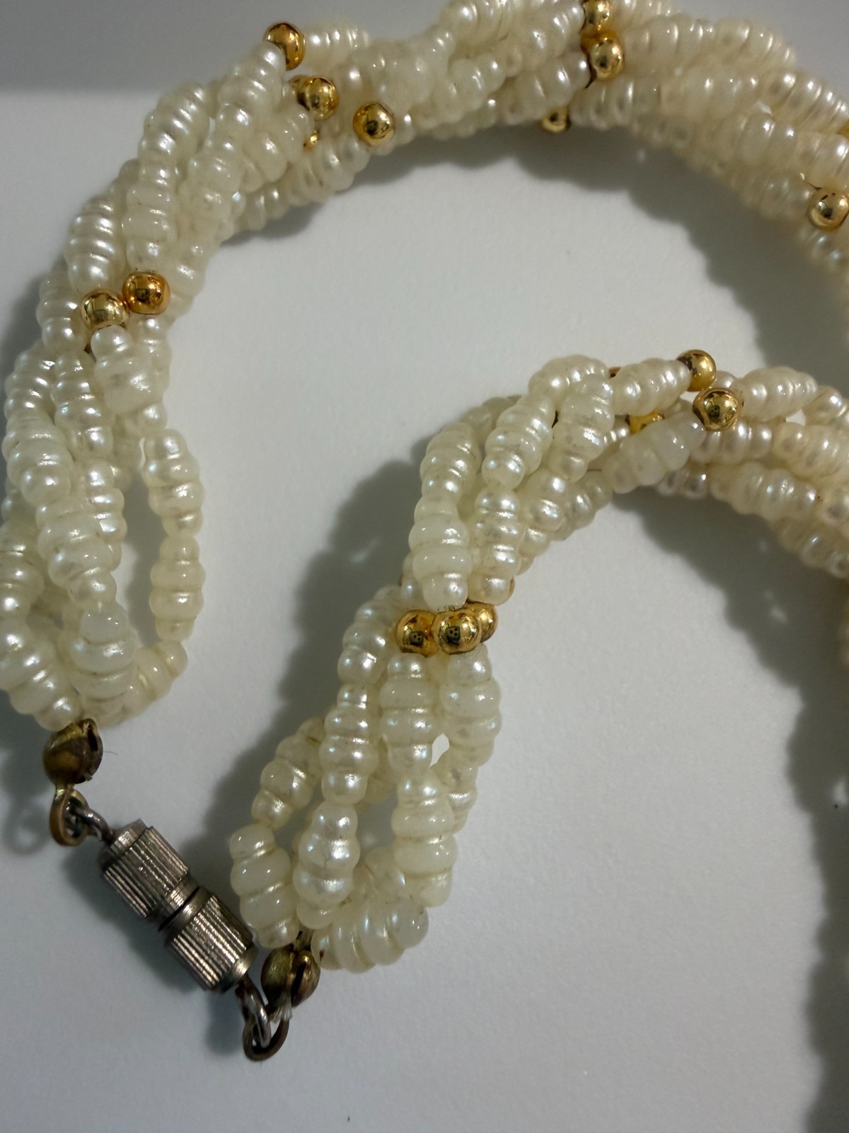 Vintage Lot of 7 Necklaces Beads Faux Pearls Swarovski Plastic Retro