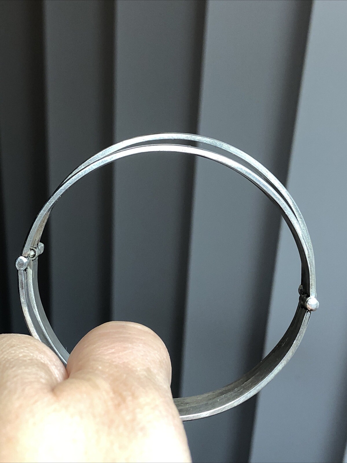 20. Vintage 925 Sterling Patterned Stick Pin Lock Bangle TWO Bracelets 7″-7 1 4″