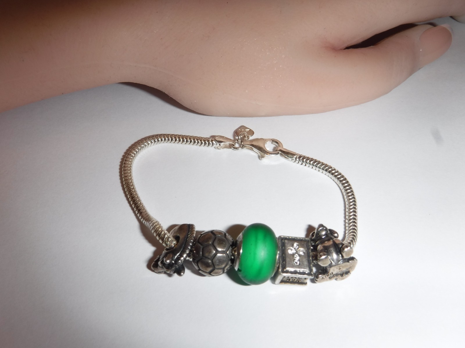 Michael Anthony MA Sterling Slide Charm Bracelet 5 Italy 925 MA Charms 7.5″