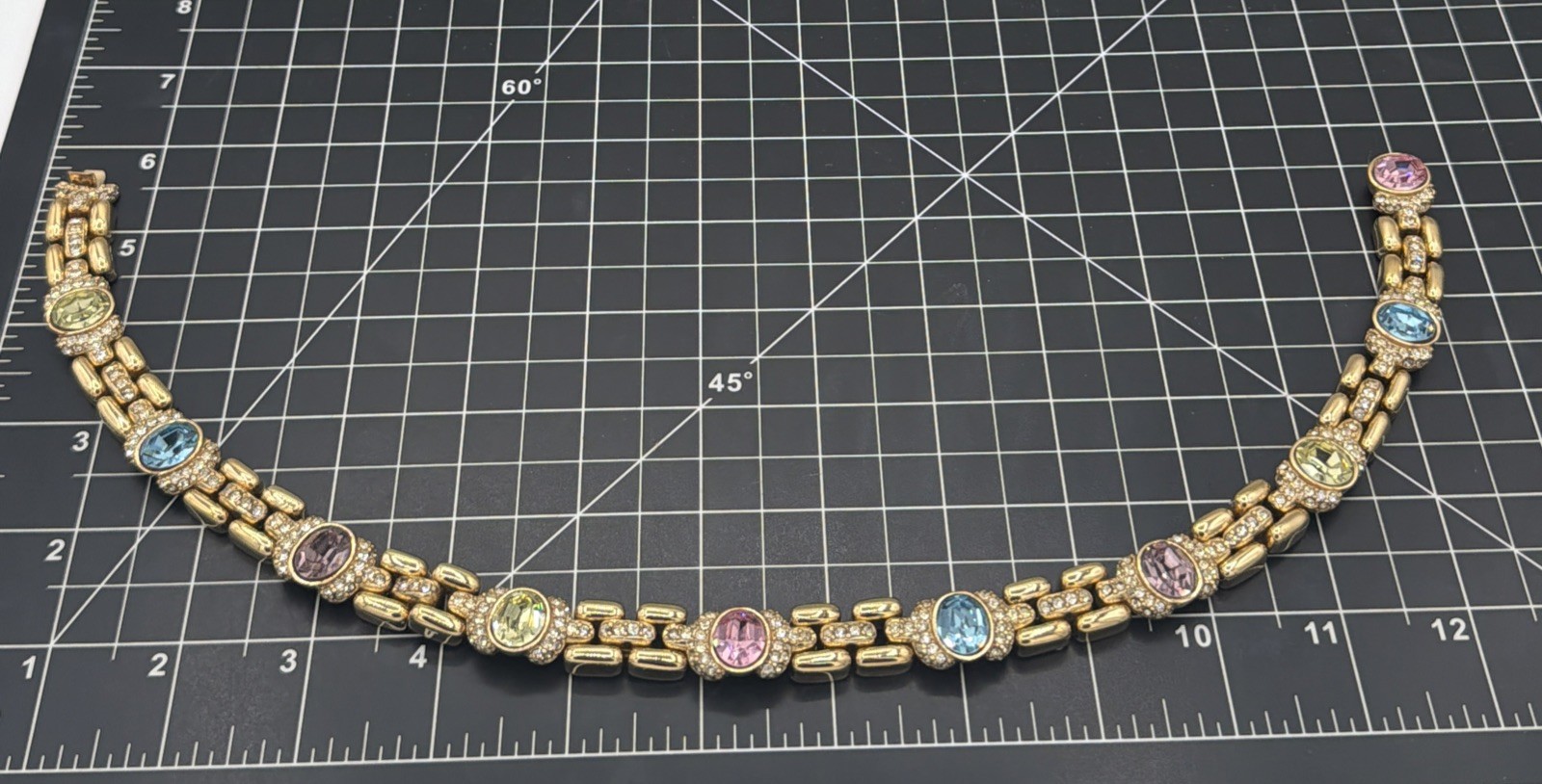 Rare Vintage Signed Ciner Multi‑Color Rhinestone Necklace | Stunning Collectable
