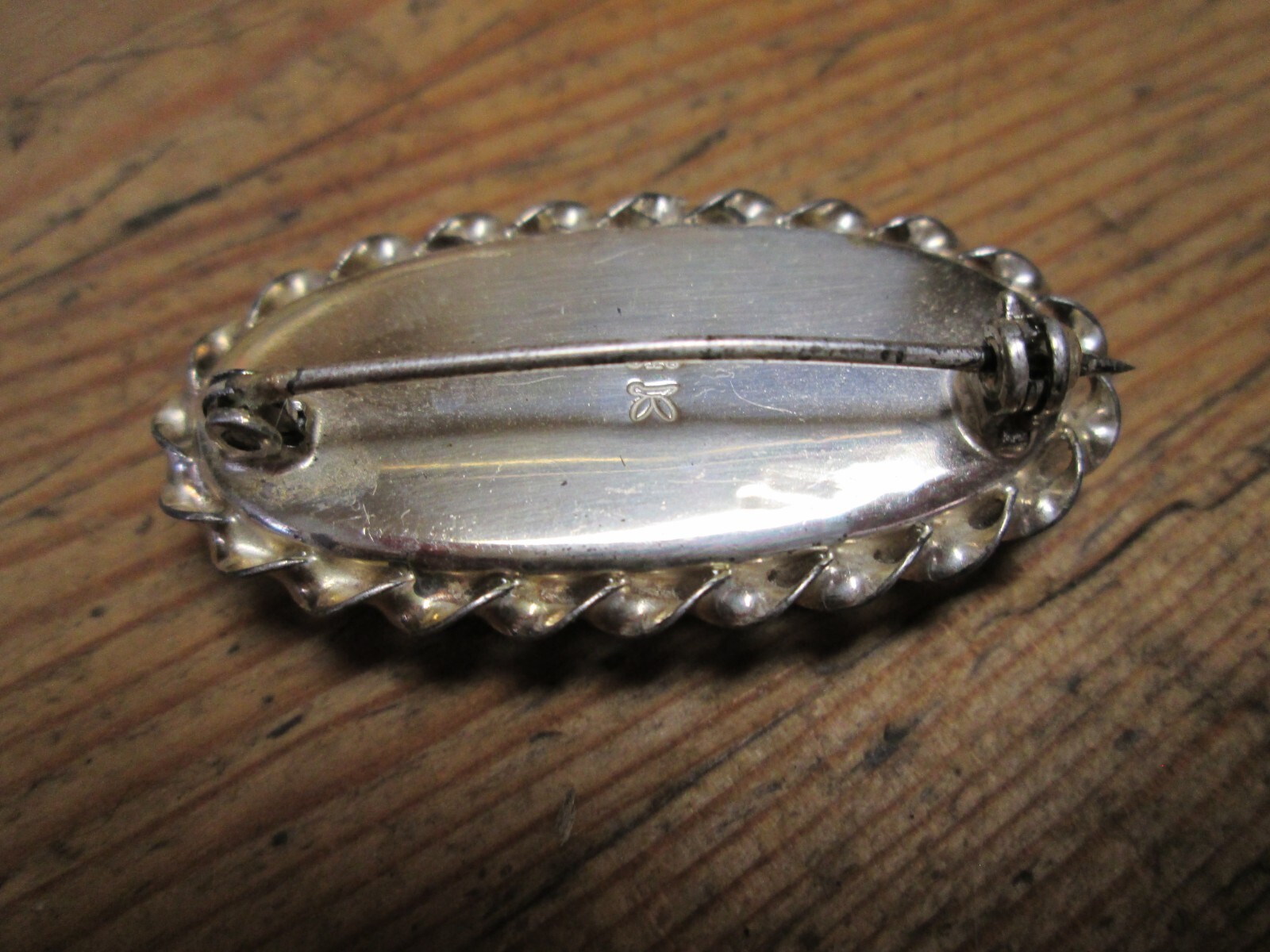 Vintage Ataahua Sterling Silver Broach Fiery Abalone Shell