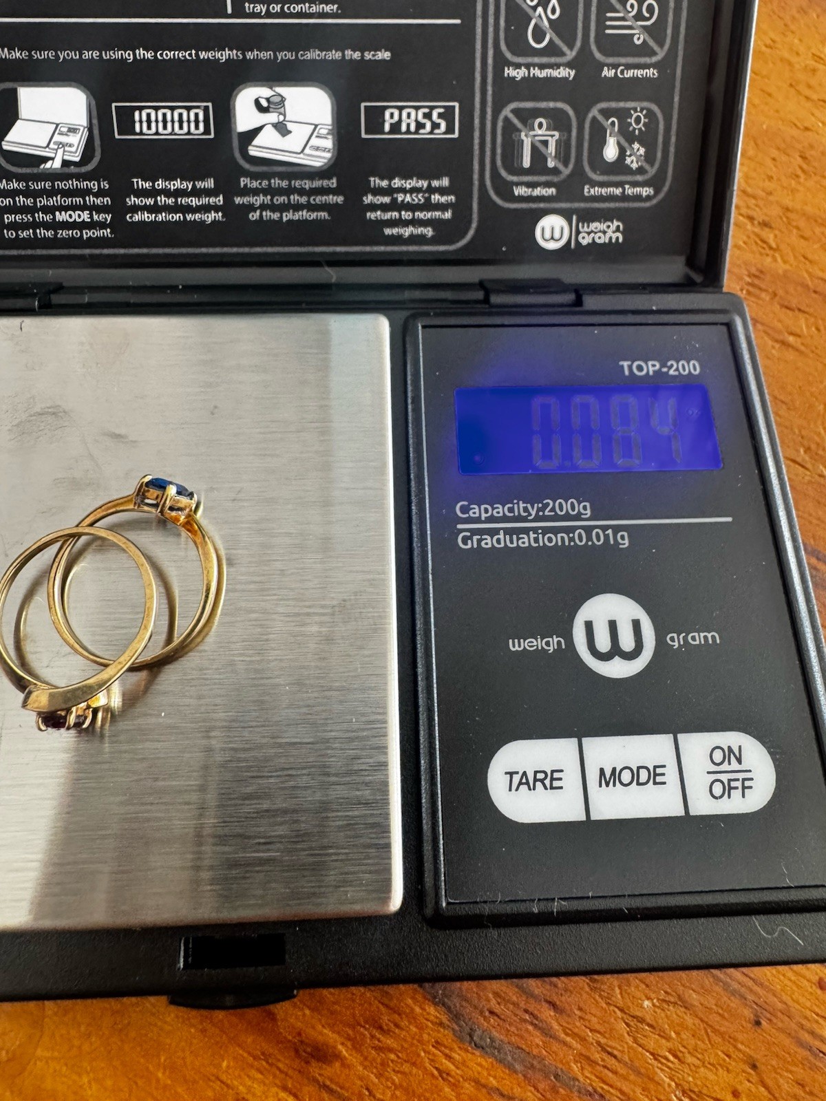 VTG 10K Yellow Gold Two Rings Toi et Moi Ruby Sapphire Ring Set sz 4.25 2.39 Gr