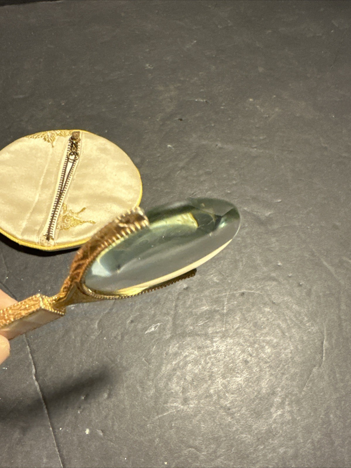 Art Deco Ornate Gold Mother of Pearl Magnifying Glass Circa 1920’s Measures 4#M4