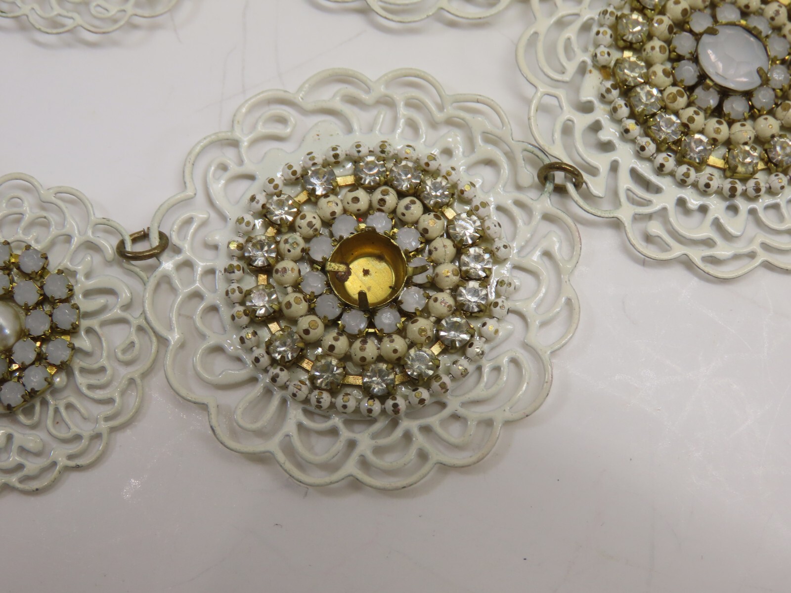 Fashion Modern Necklace Lot Rhinestones A few Missing Stones D2105
