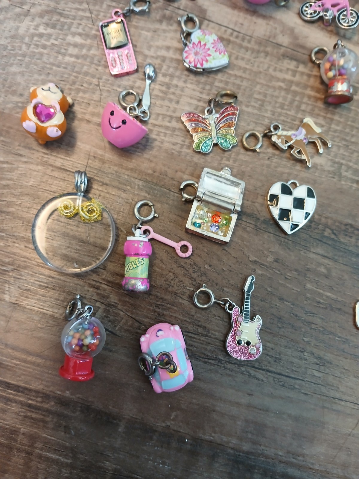 Collectibles lot Metal Charms Charm Necklace Enamel Cross Pendant Treasure Chest