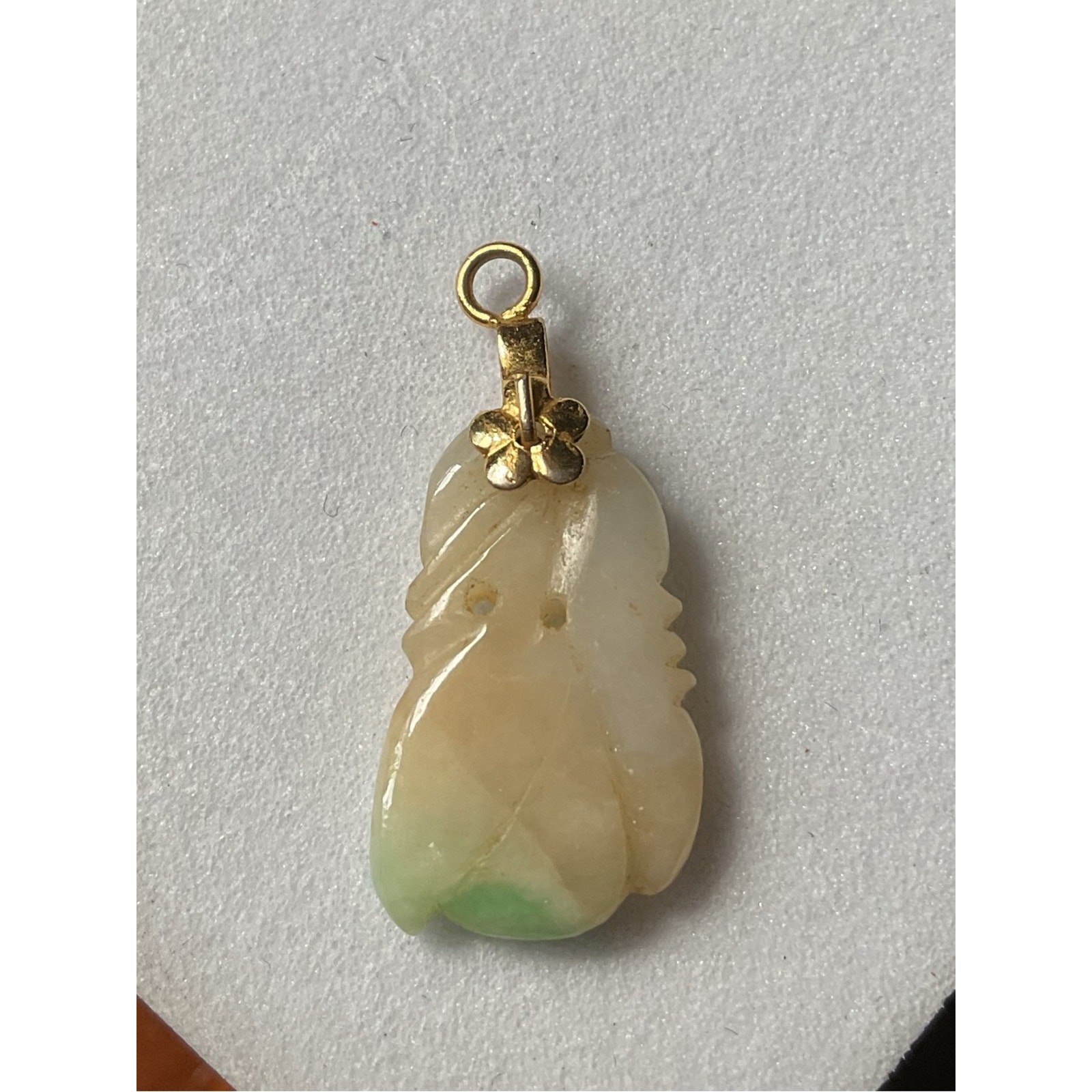 Vintage Jadeite Jade Carved Necklace Pendant