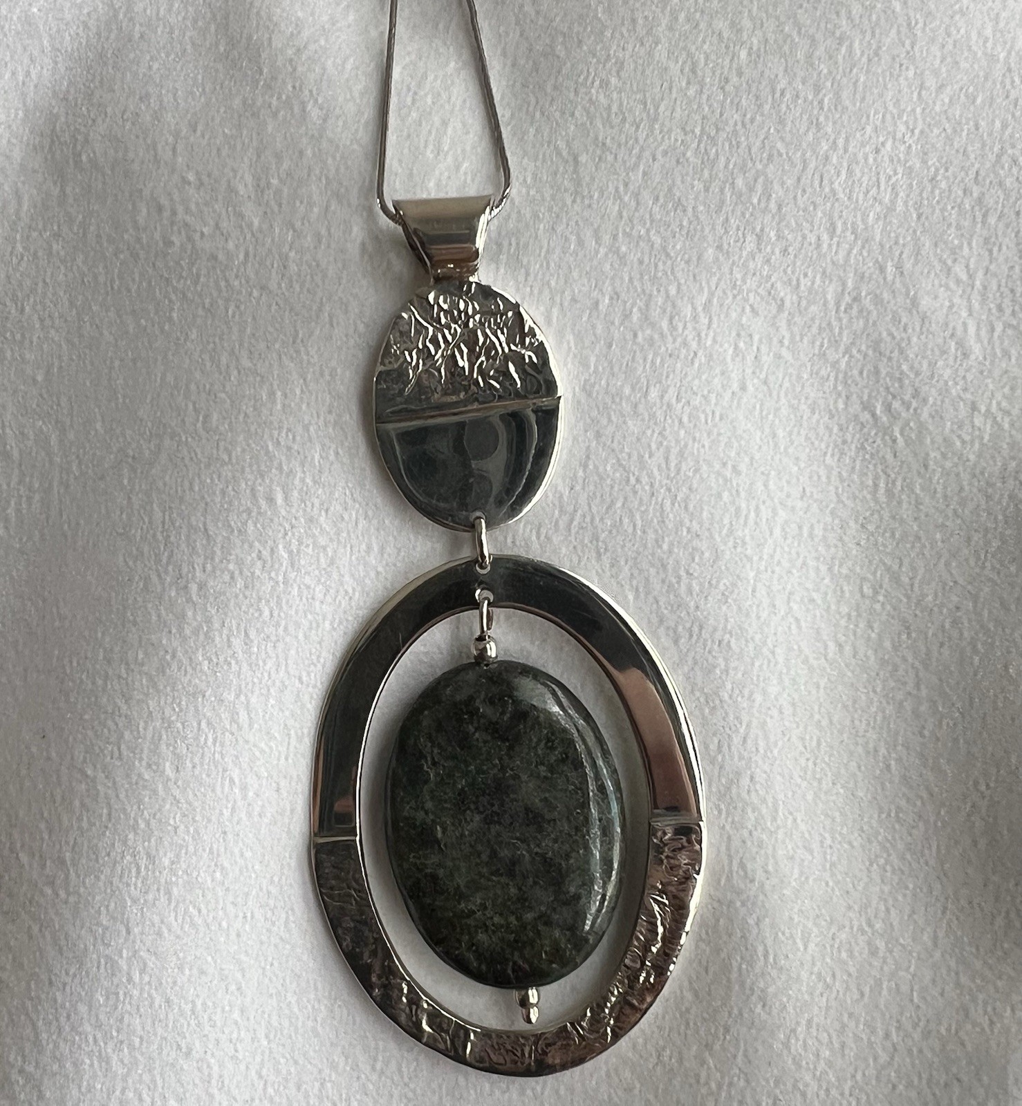 Vintage Dominique Dinouart DDD Ruby Zoiste Oval Sterling Silver 925 Pendant