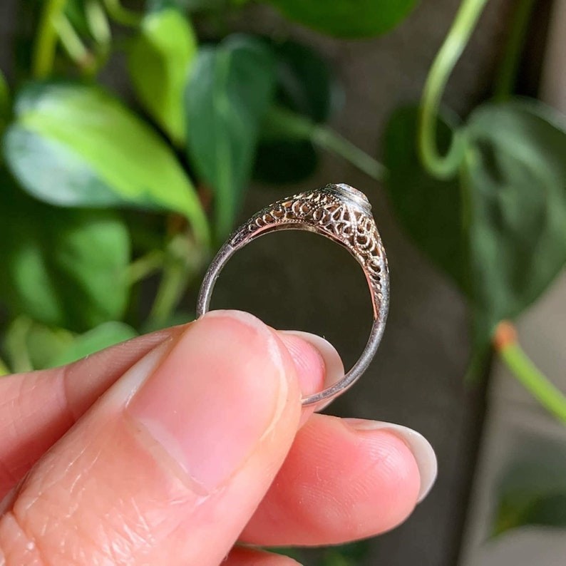 Daily Wear Art Deco Lab Created Diamond Engagement Ring for Mid-Century Ring