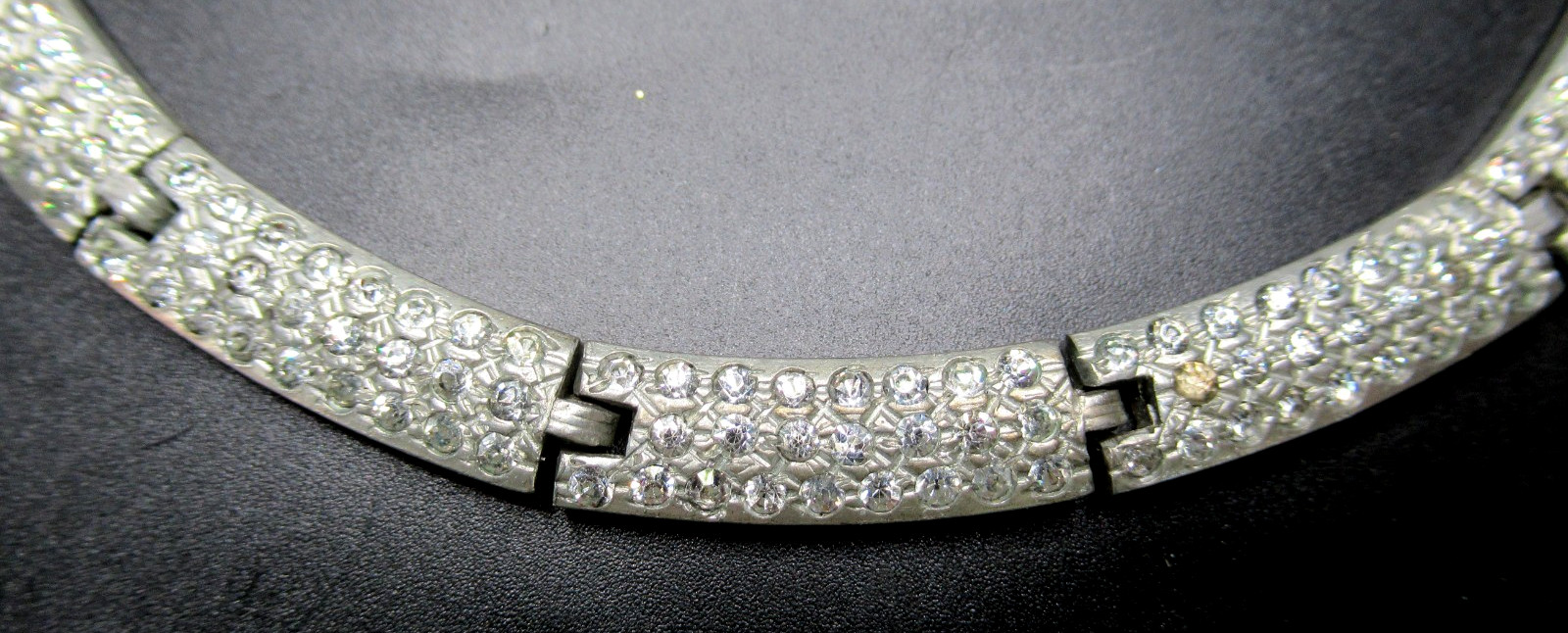 Antique Art Deco Sparkling Ice Rhinestone Pot Metal Necklace