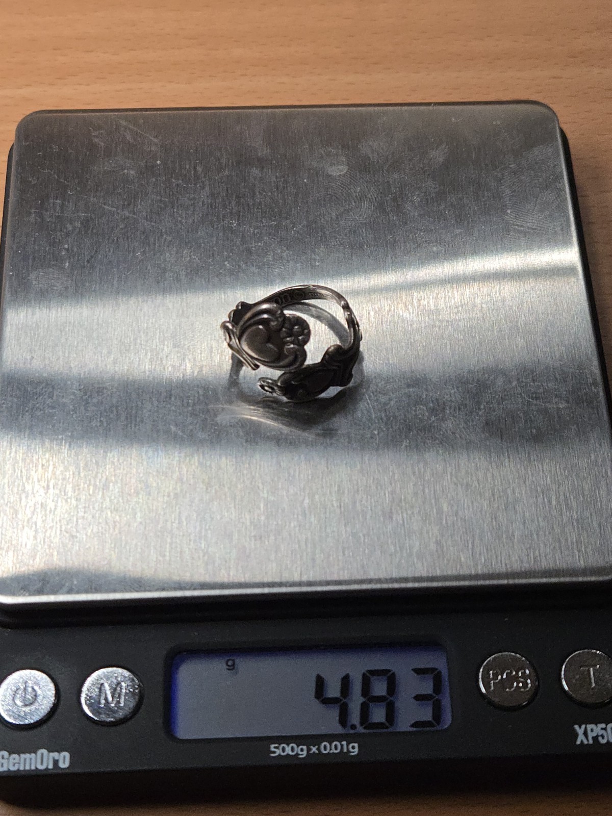 Vintage Avon Sterling Silver Hearts Flowers Spoon Ring Adjustable Size 4-8 4.83g