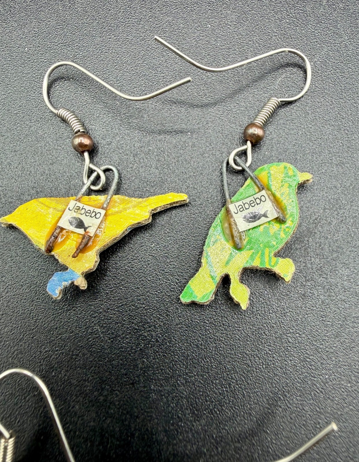 Jabebo Recycled Cereal Box Bird Earrings – Set of 2 Pairs