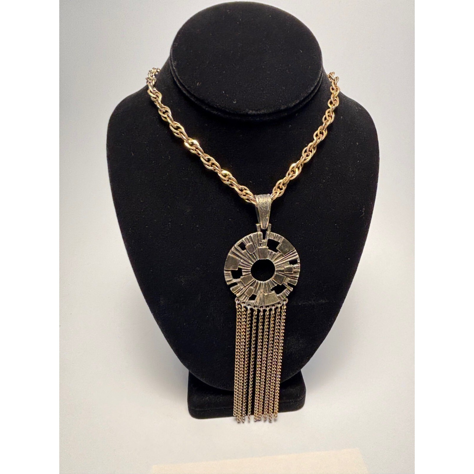 Vintage Pendant Necklace Sarah Coventry Brutalist Futuristic Sci Fi Look