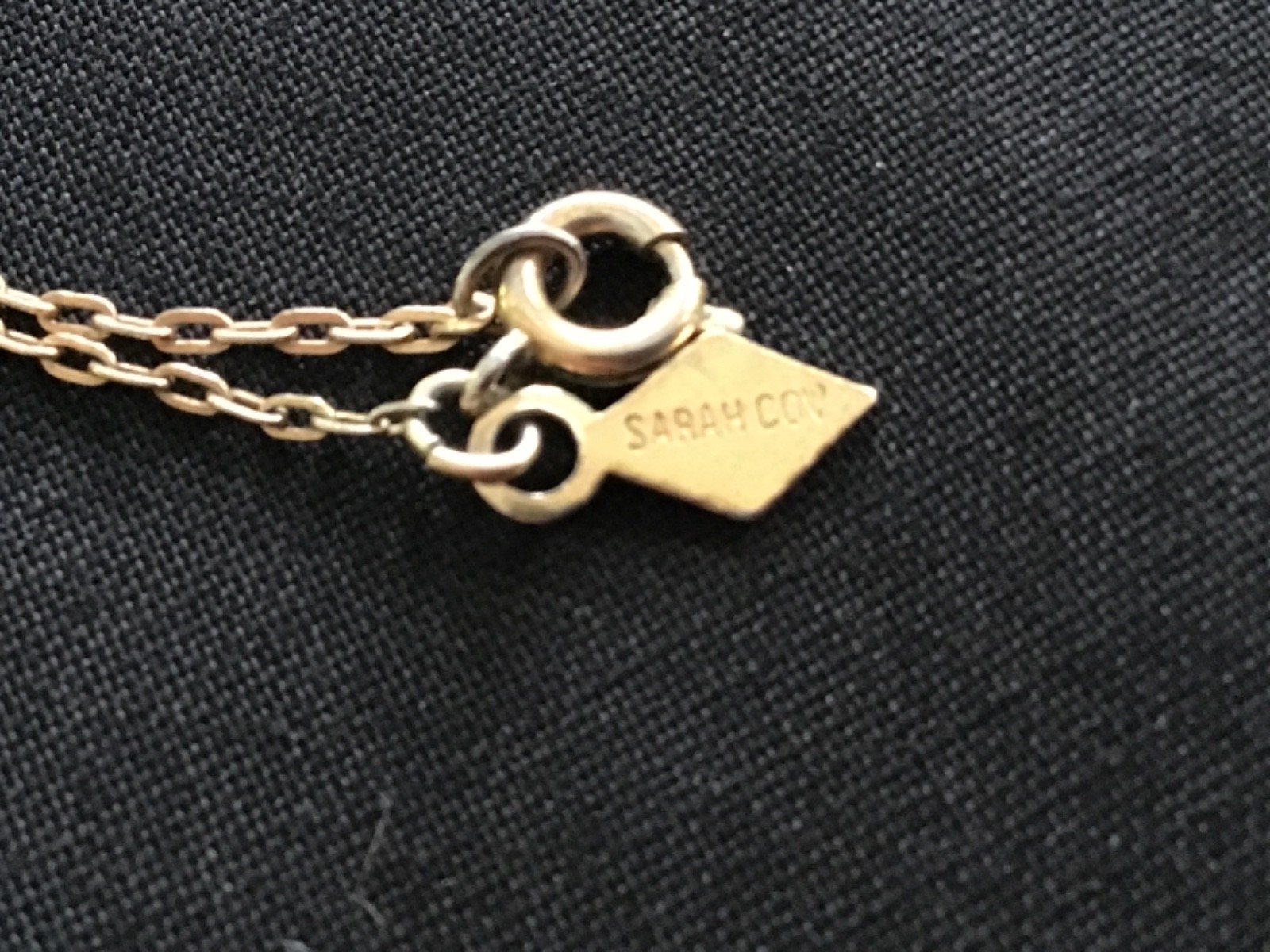 Sarah Coventry Cross Pendant Necklace simple Gold tone 17.5 in