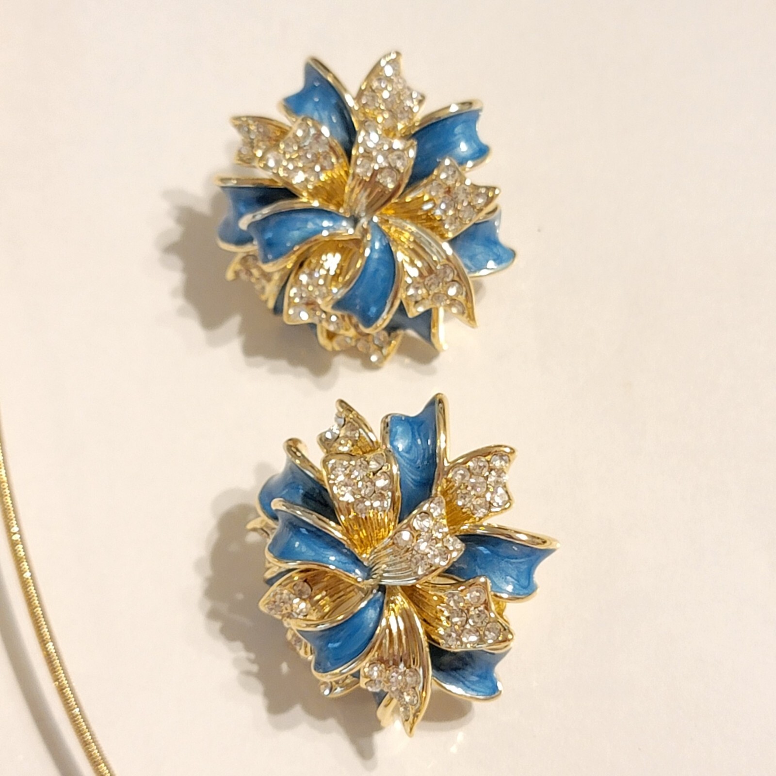 Retired Joan Boyce Flower Necklace Brooch Earrings Ring Jewelry Set, Rare js-