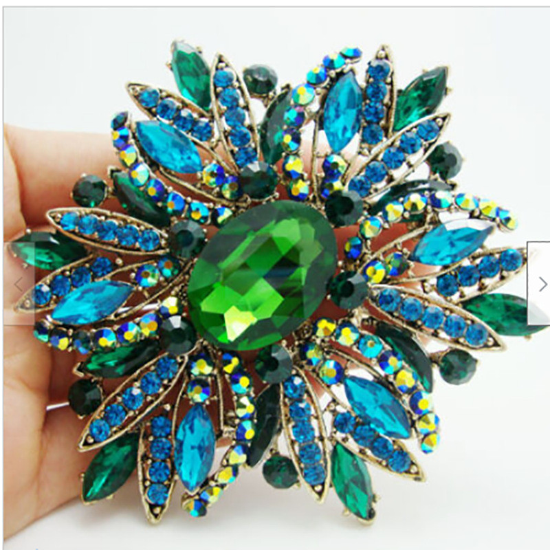 Men Women Vintage Enamel Flower Brooch Antique Jewelry Pin Elegant Fashion Gift