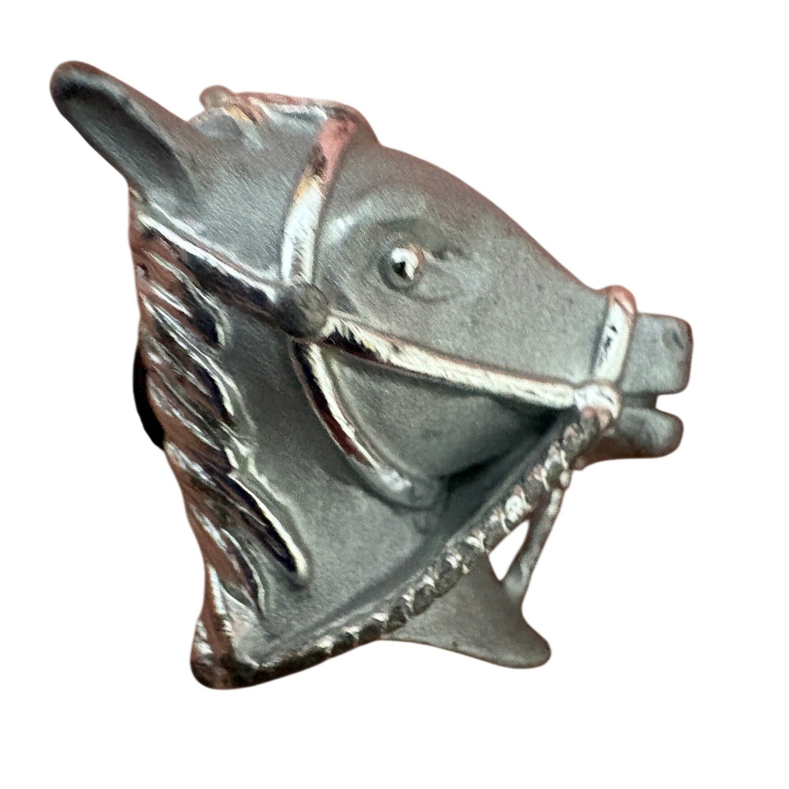 Vintage Silver Tone Western Horse Head Lapel Pin and Cowboy Boot Brooch Set