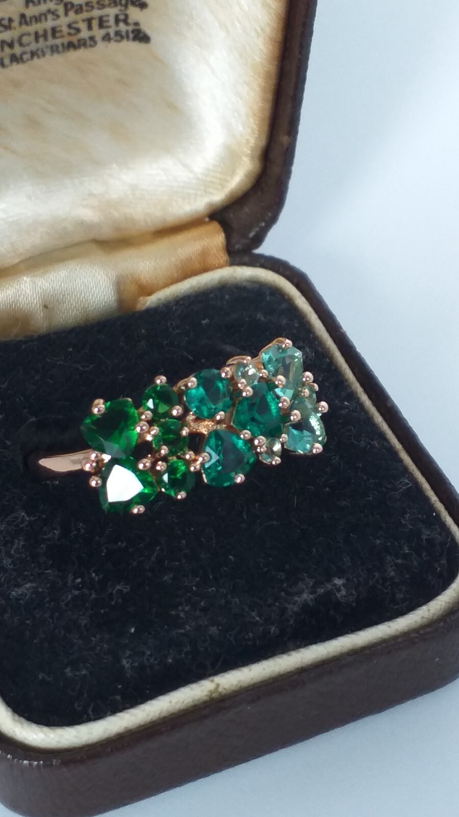 Vintage 1990s 14 Ct Rolled Gold Emerald Ring Size UK O.5 US 7 1/4 – Hallmarked.