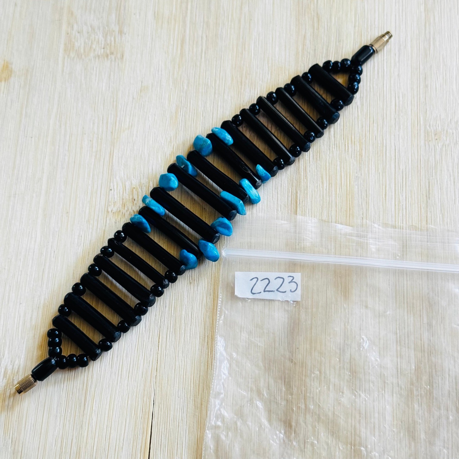 Black Coral Turquoise VTG Bracelet Natural Genuine Hawaiian Authentic Bamboo