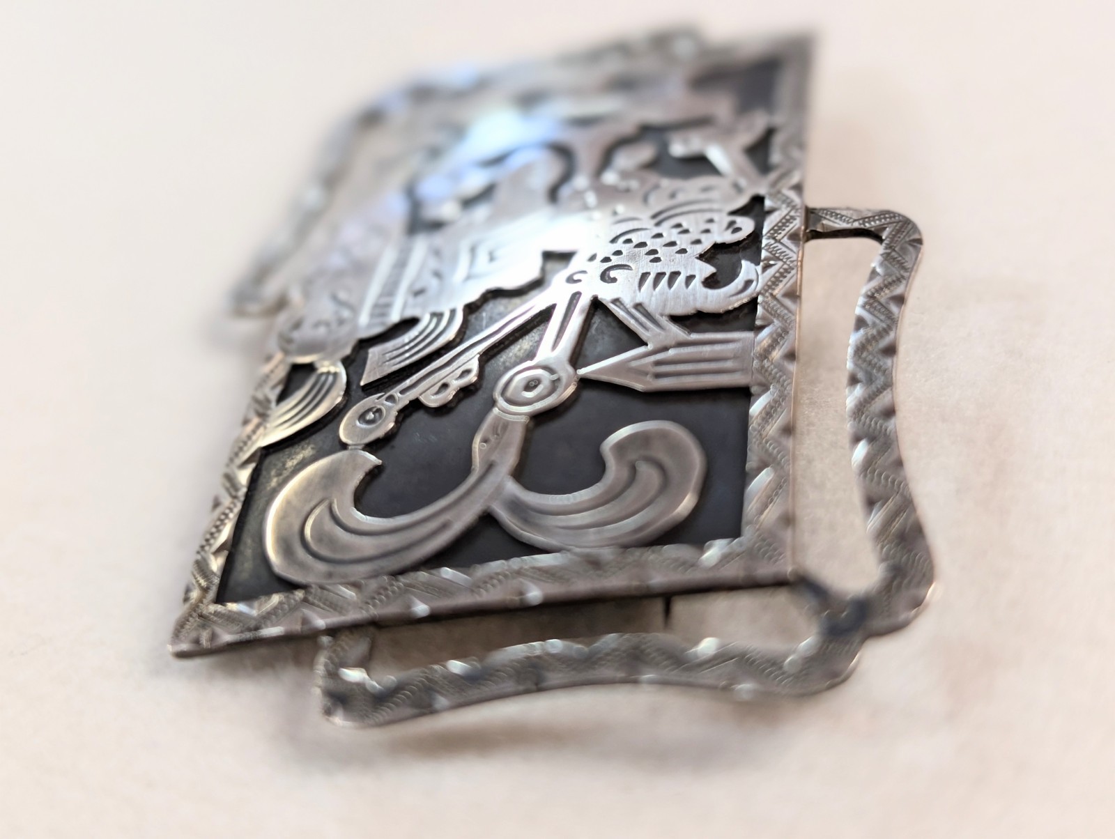 Vintage La Dama Guatemala Silver Brooch Sterling Quetzalcoatl Pin