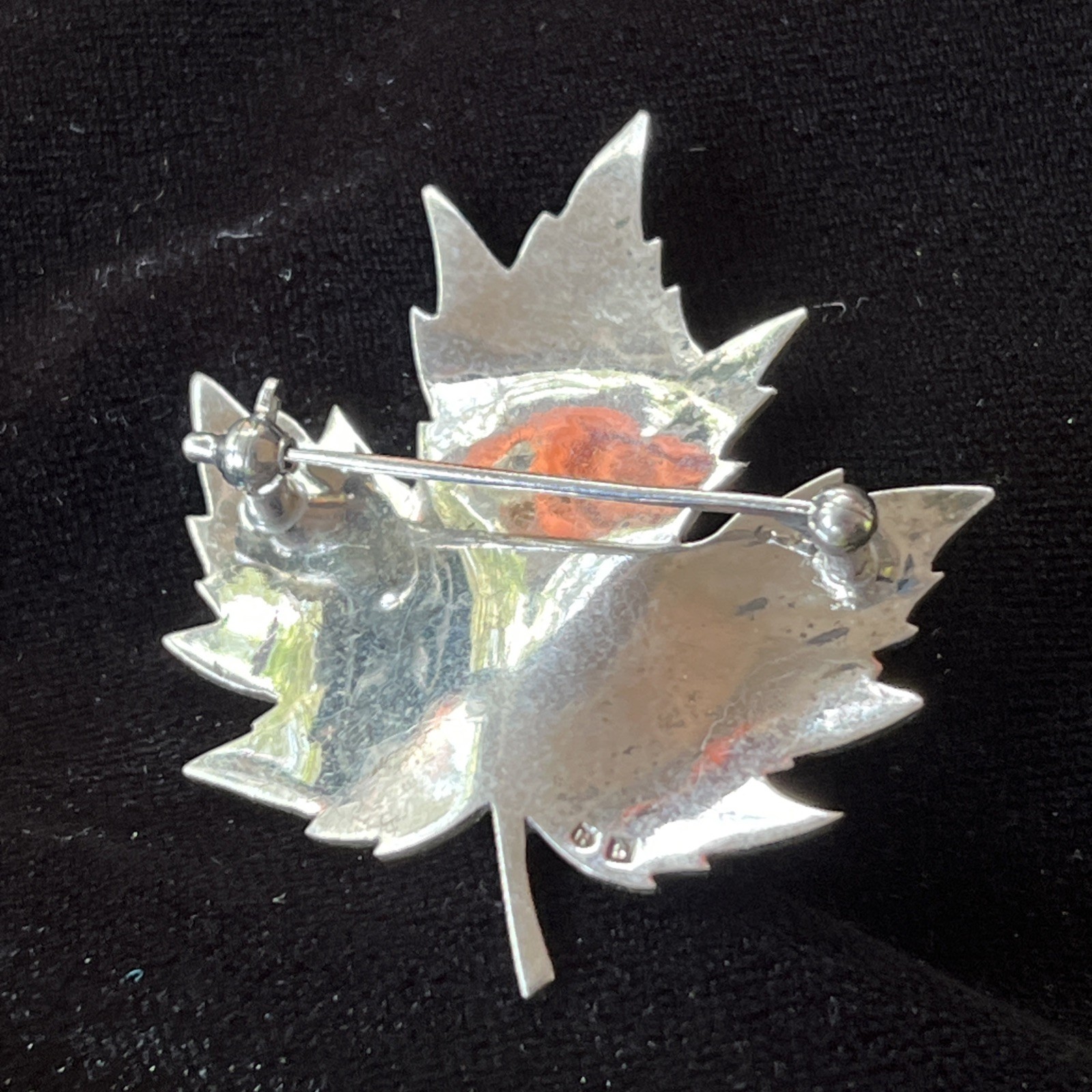 Mikimoto Sterling Silver Leaf And Pearl Brooch